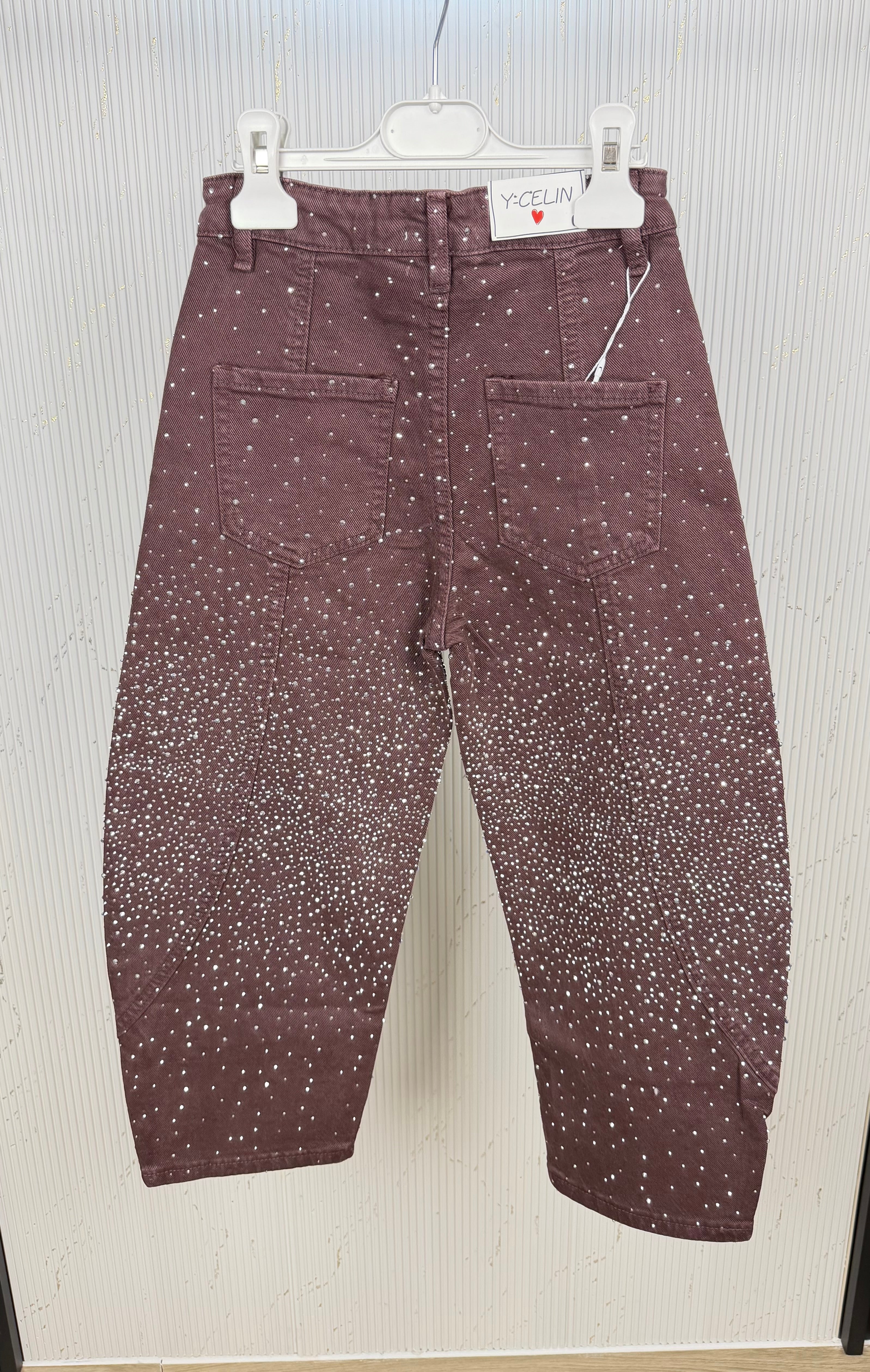 Jeans bambina marron lux