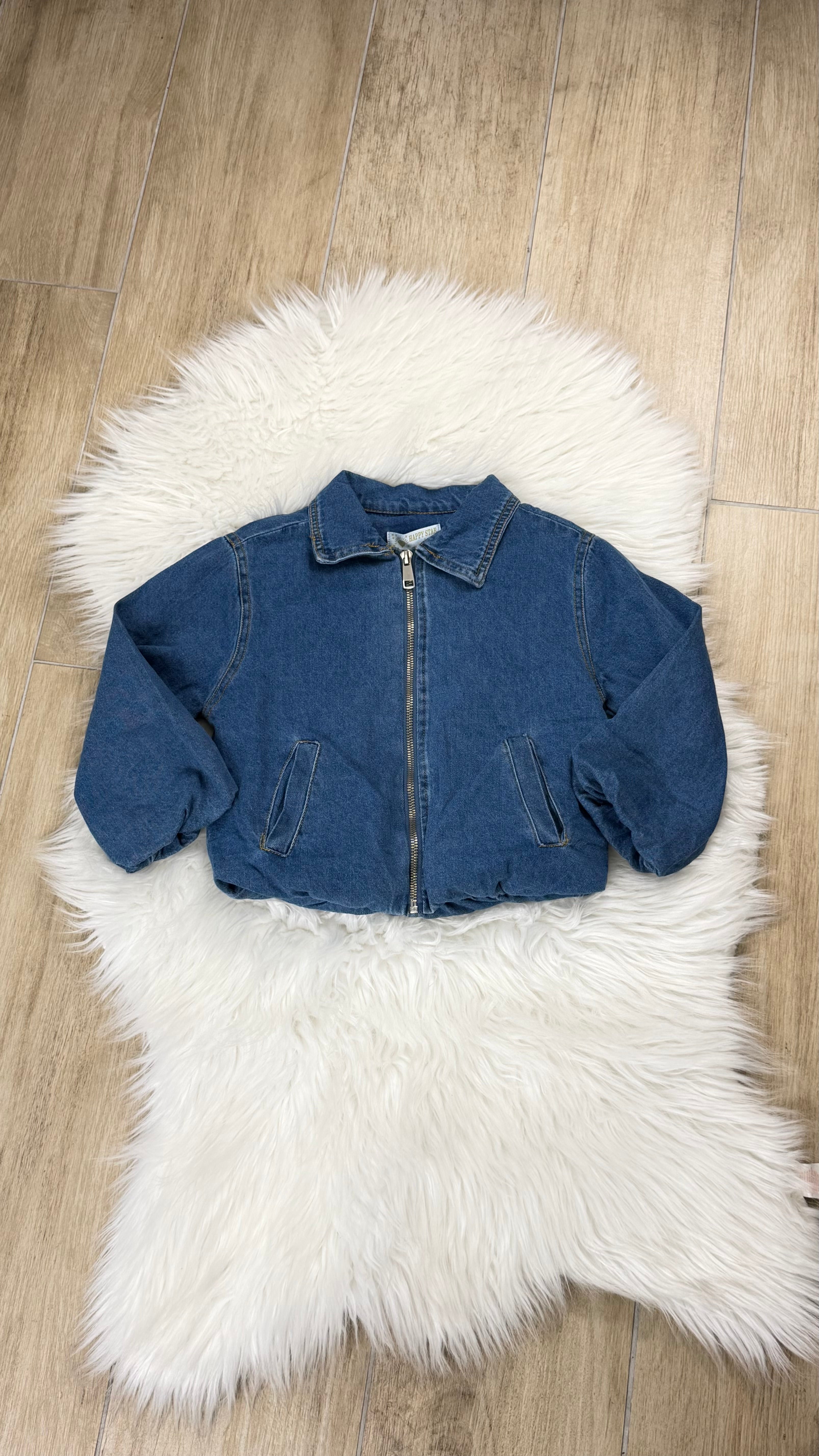 Giubbino bambina jeans crop