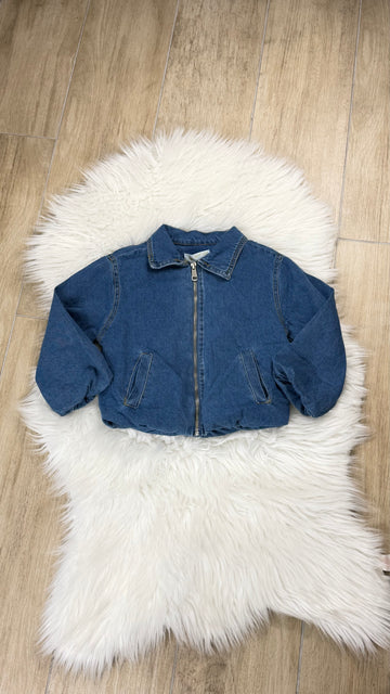 Giubbino bambina jeans crop