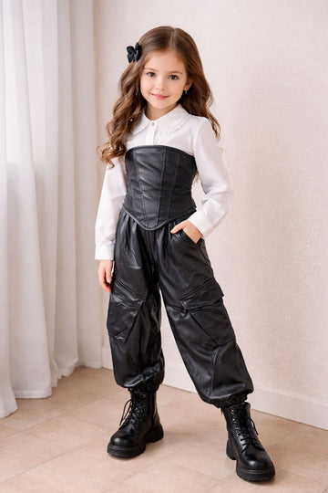 Maglia bambina CORSETTO IN PELLE