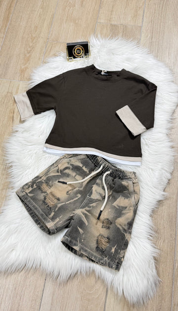 MAGLIA BAMBINO BROWN