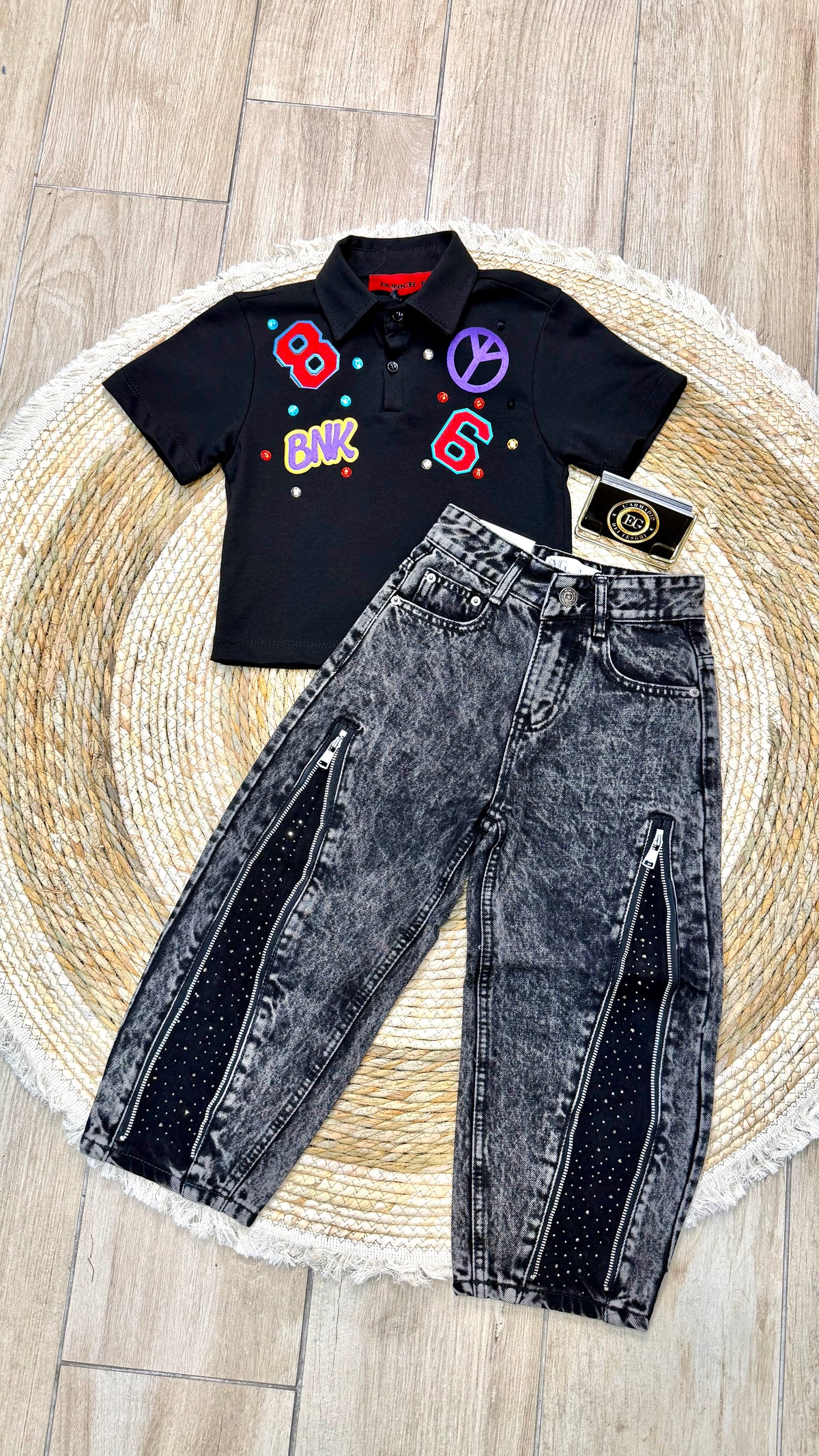 JEANS BAMBINO ZIP DIAMOND