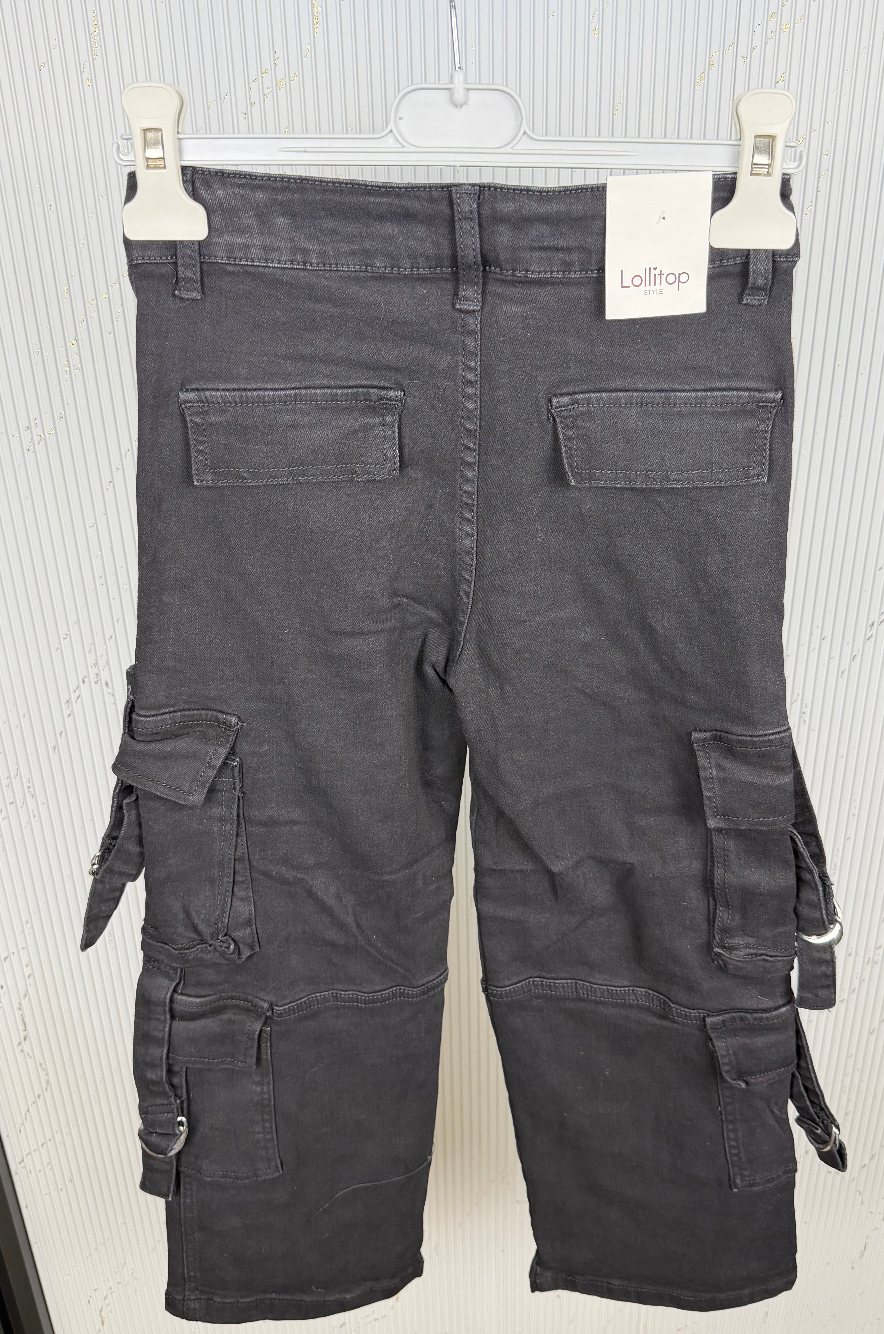 Jeans bambina cargo