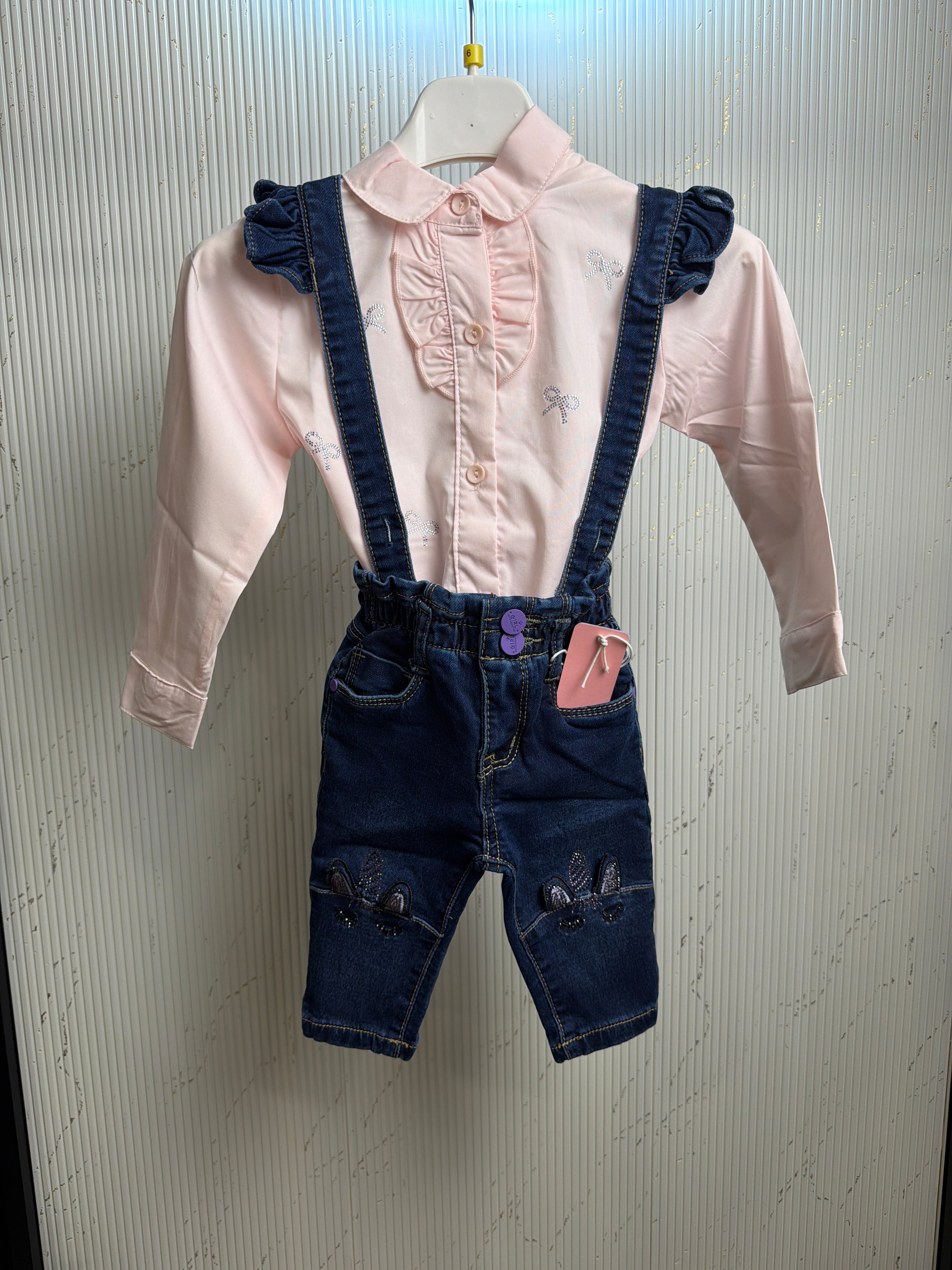 Jeans salopette neonata