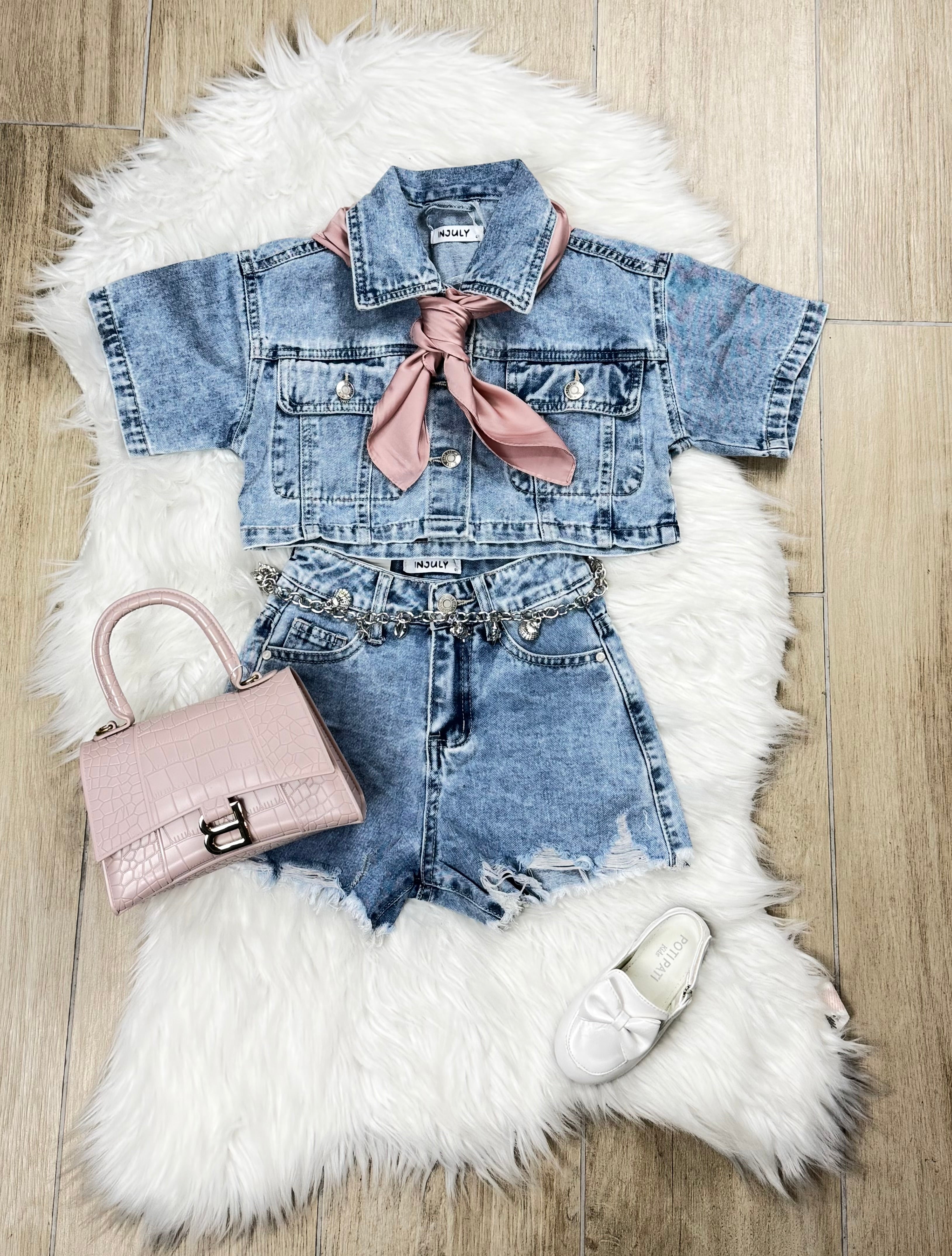 Completo bambina DENIM corto