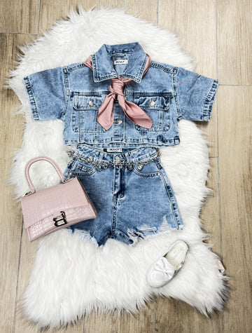 Completo bambina DENIM corto