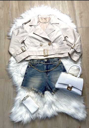 GIUBBINO bambina trench crop