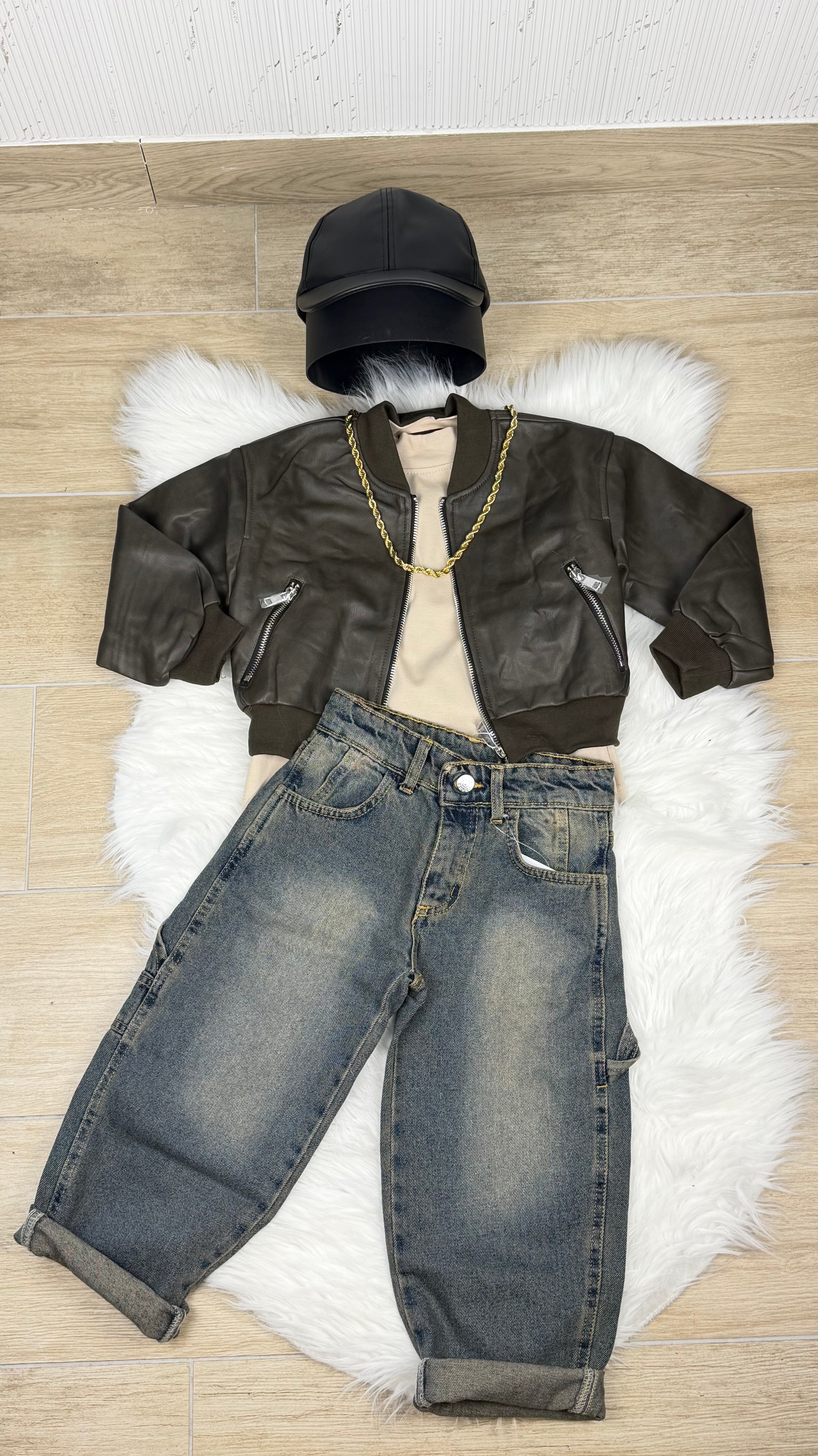 GIUBBINO bambino bomber crop