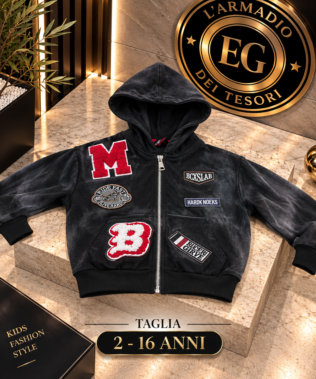 FELPA BAMBINO BNK ZIP PATCH