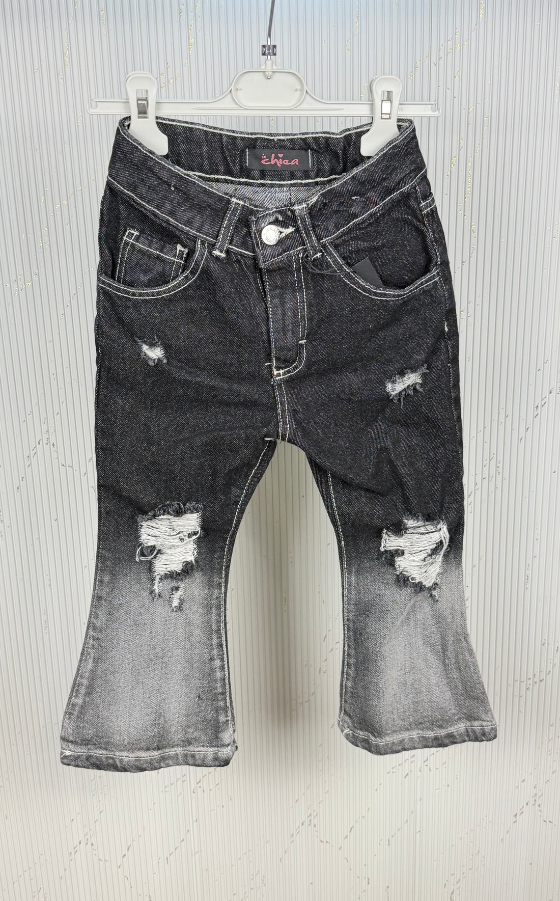 Jeans bambina sfumato a zampa