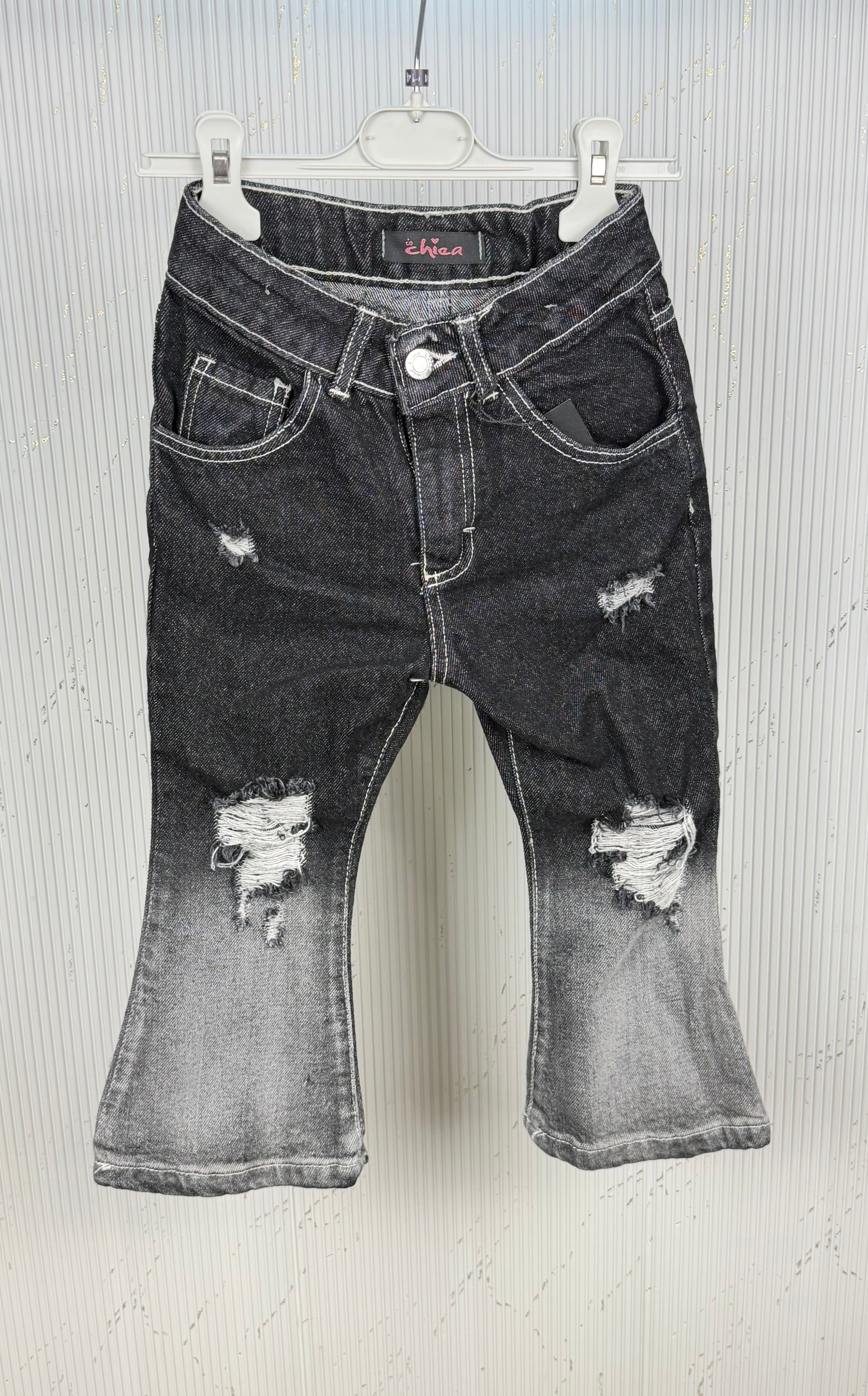 Jeans bambina sfumato a zampa