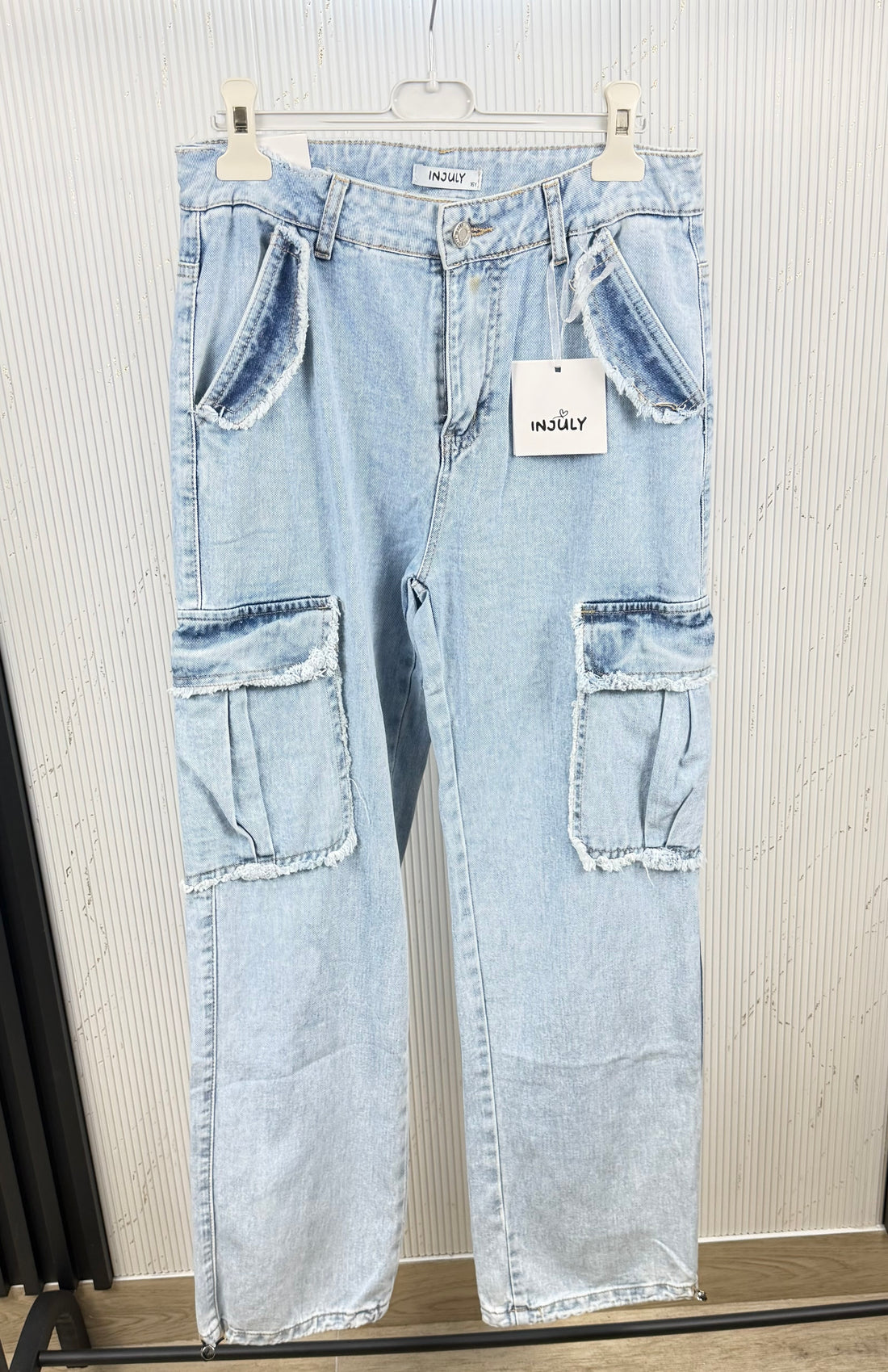 Jeans bambina cargo