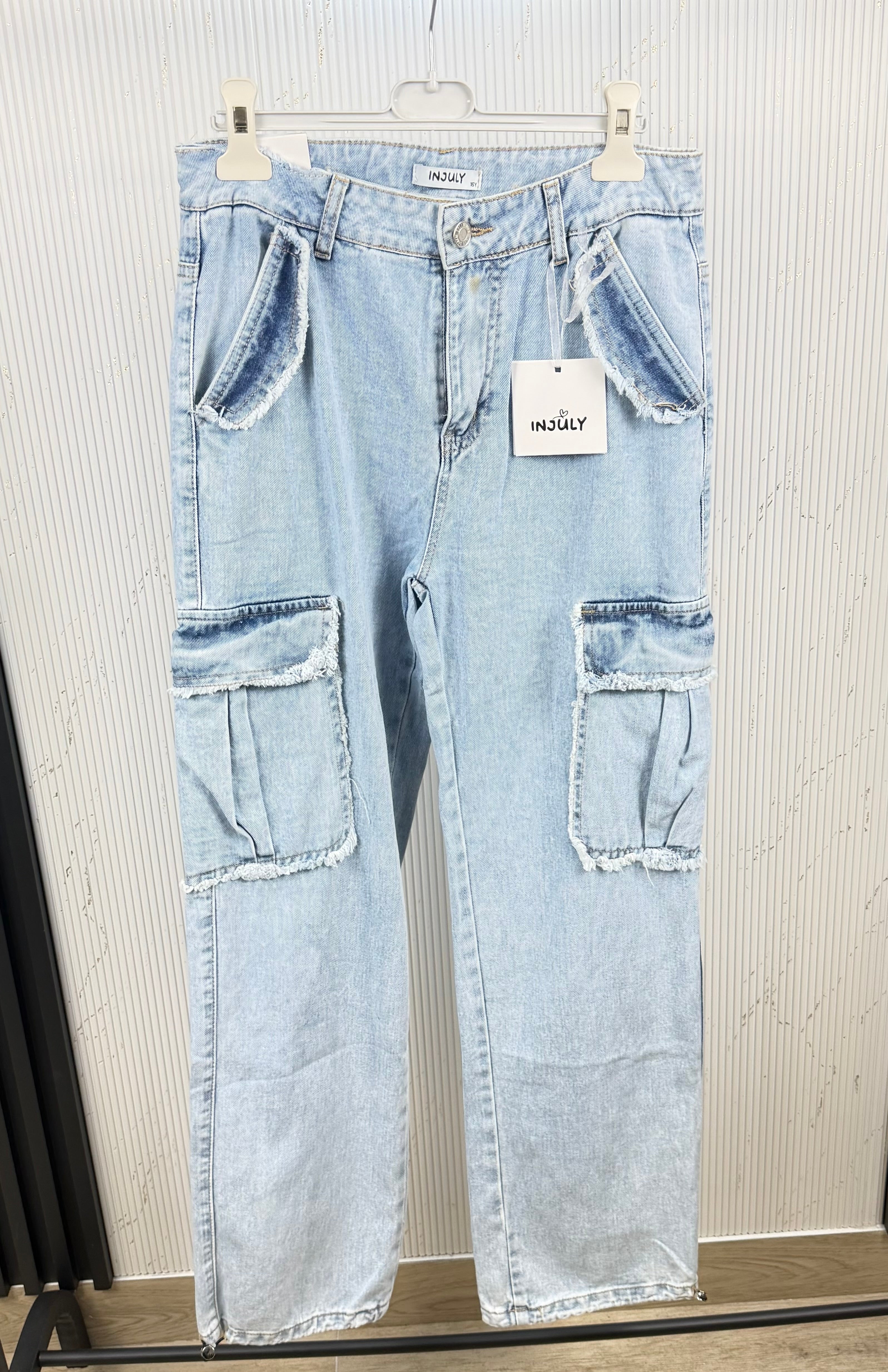 Jeans bambina cargo