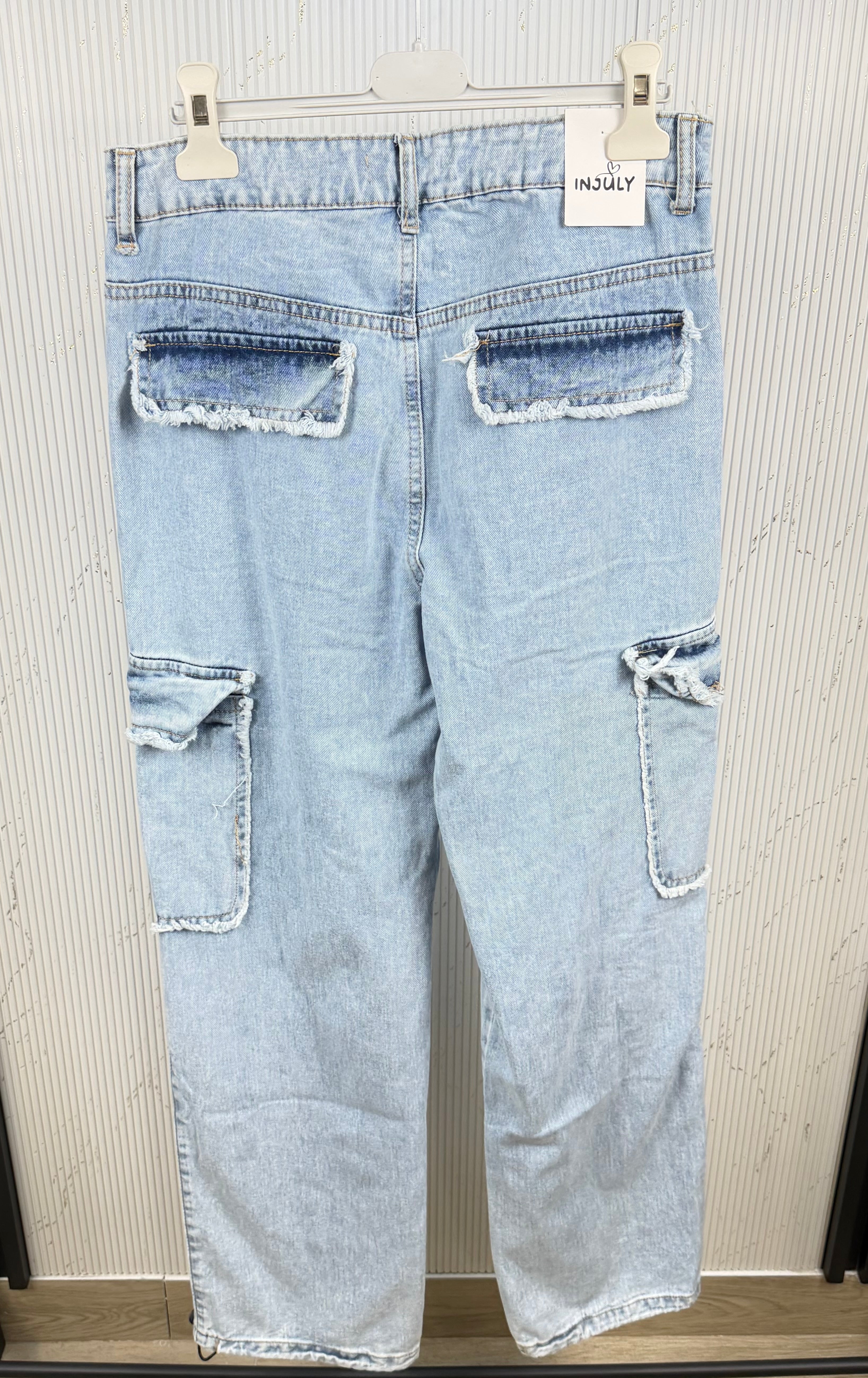 Jeans bambina cargo