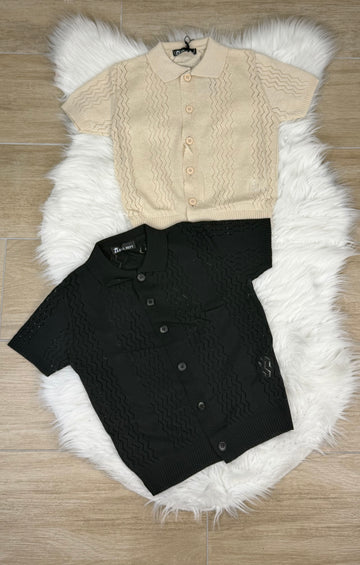 Maglia bambino traforata con bottoni