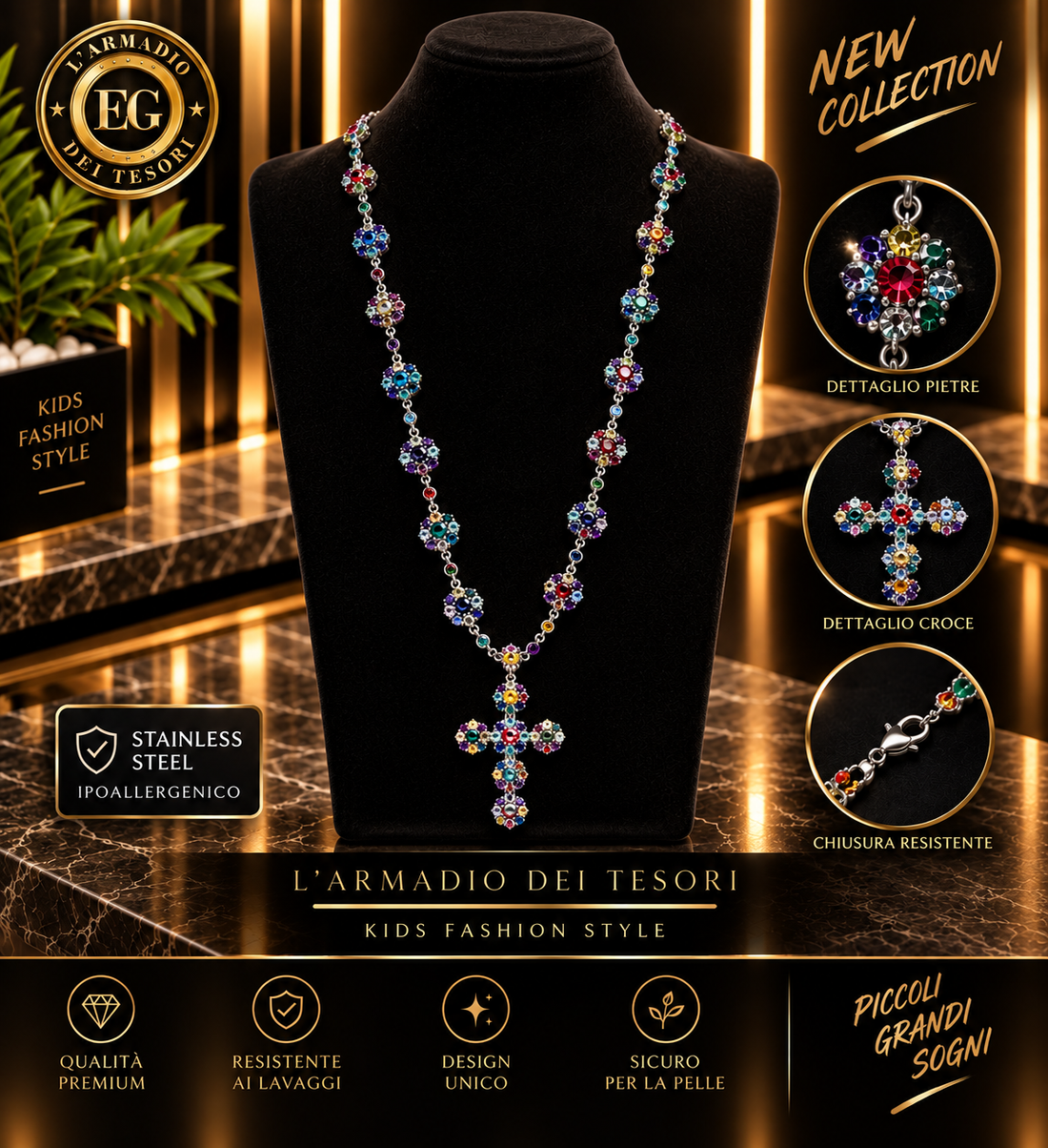COLLANA BAMBINA ROSARIO MILLELUX