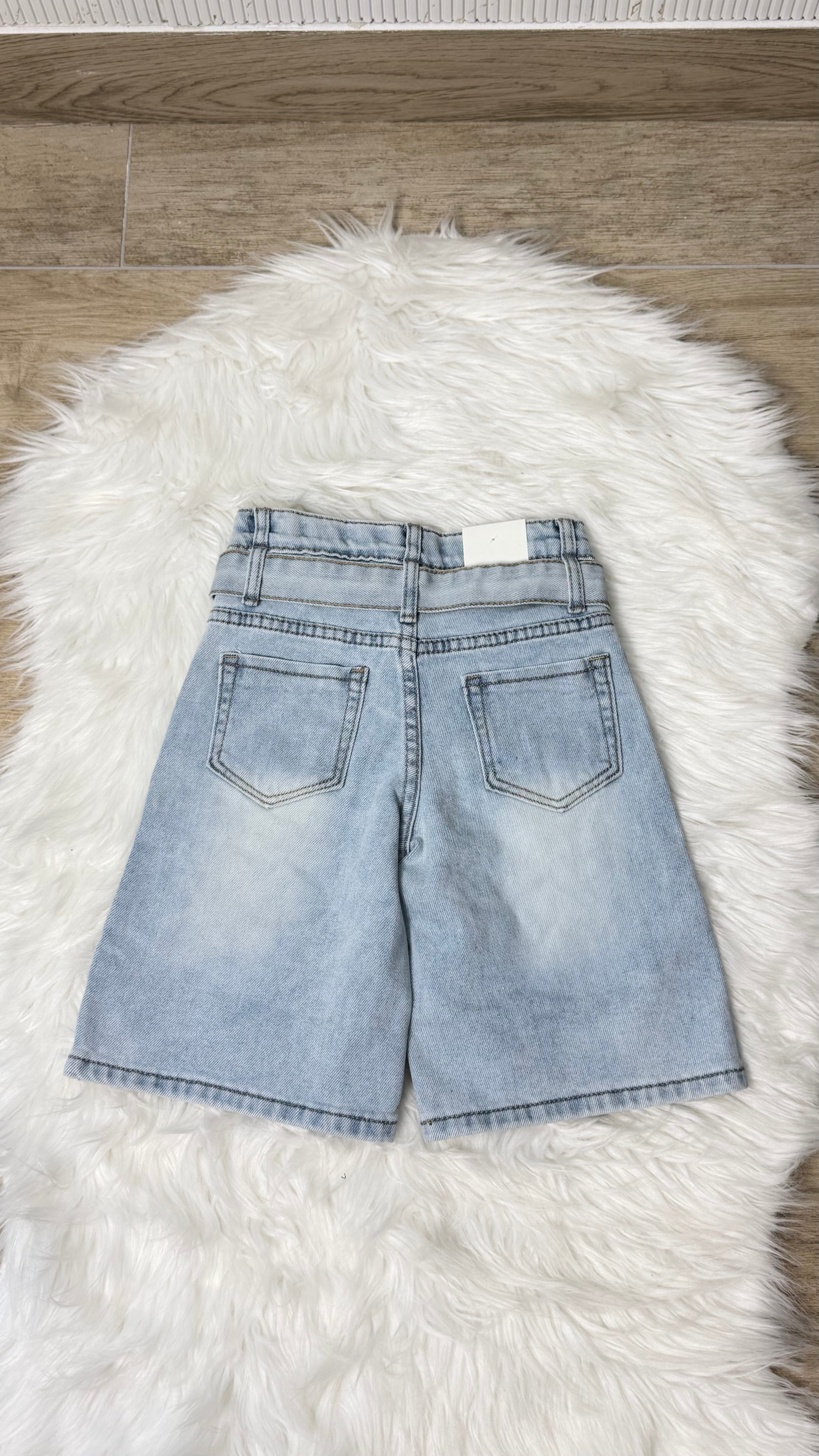 Jeans bambina Bermuda cintura