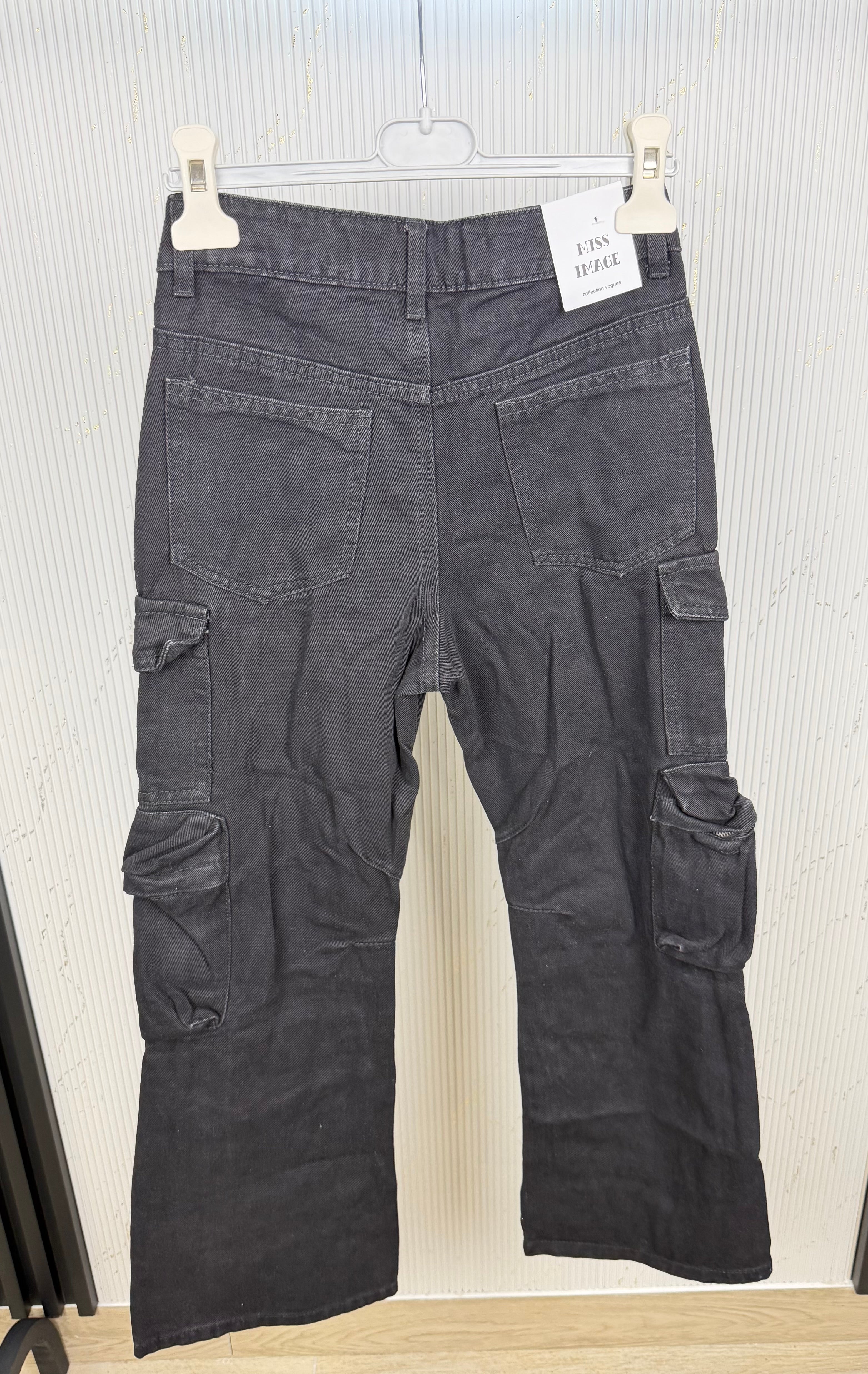 Jeans bambina cargo tasconi