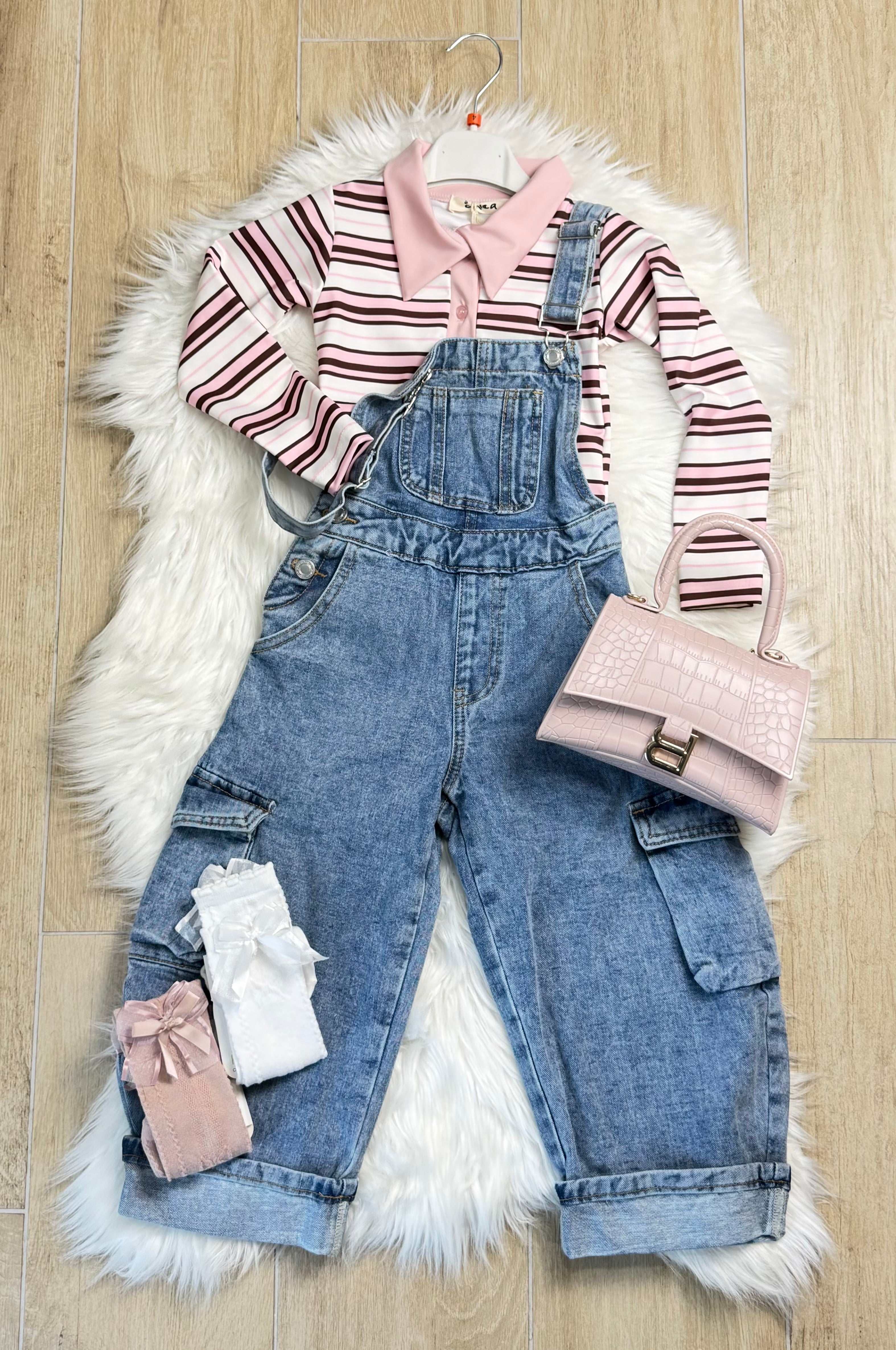 Jeans bambina salopette