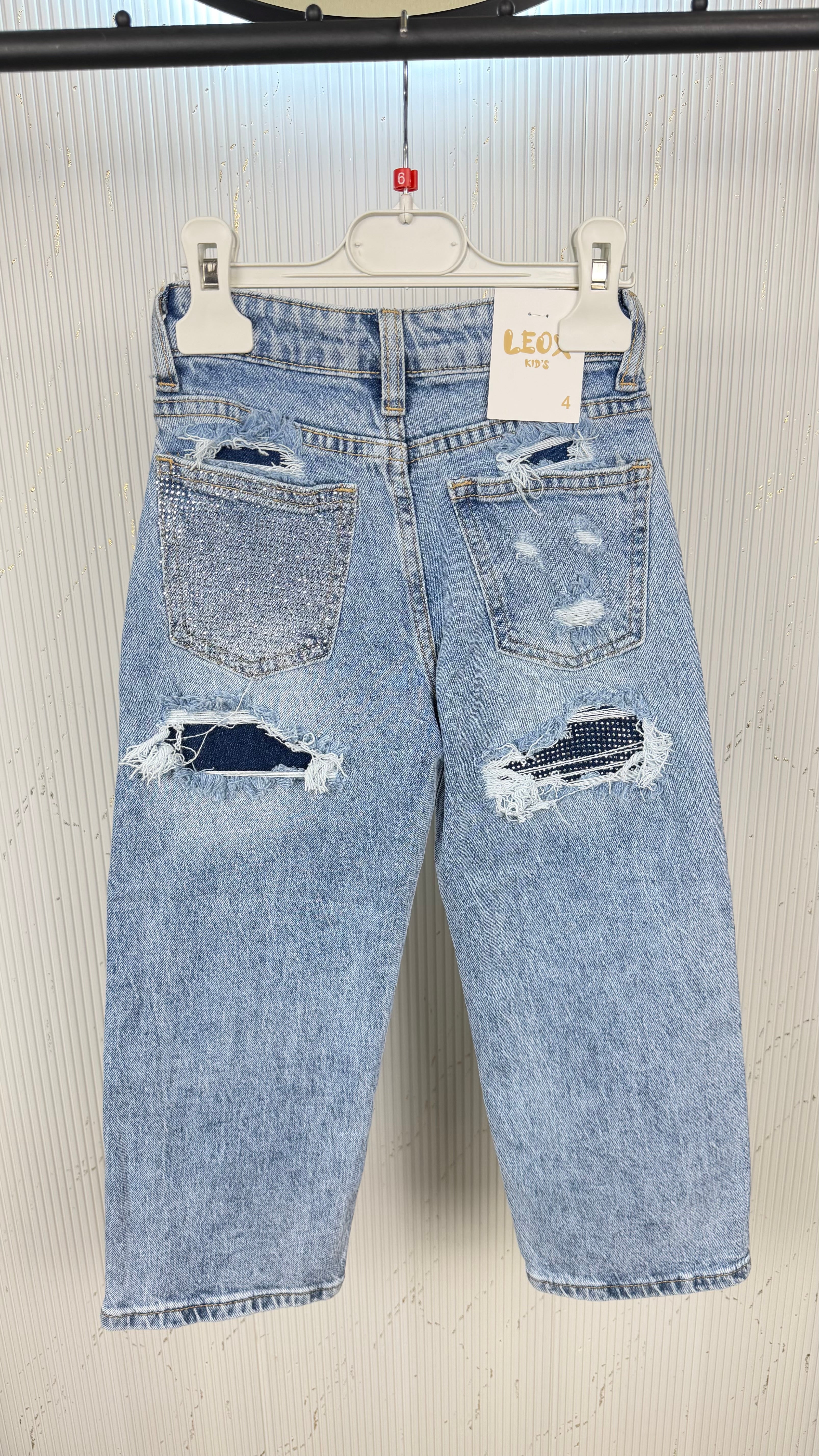 Jeans bambina tasca glitter ✨