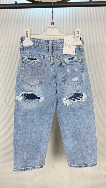 Jeans bambina tasca glitter ✨