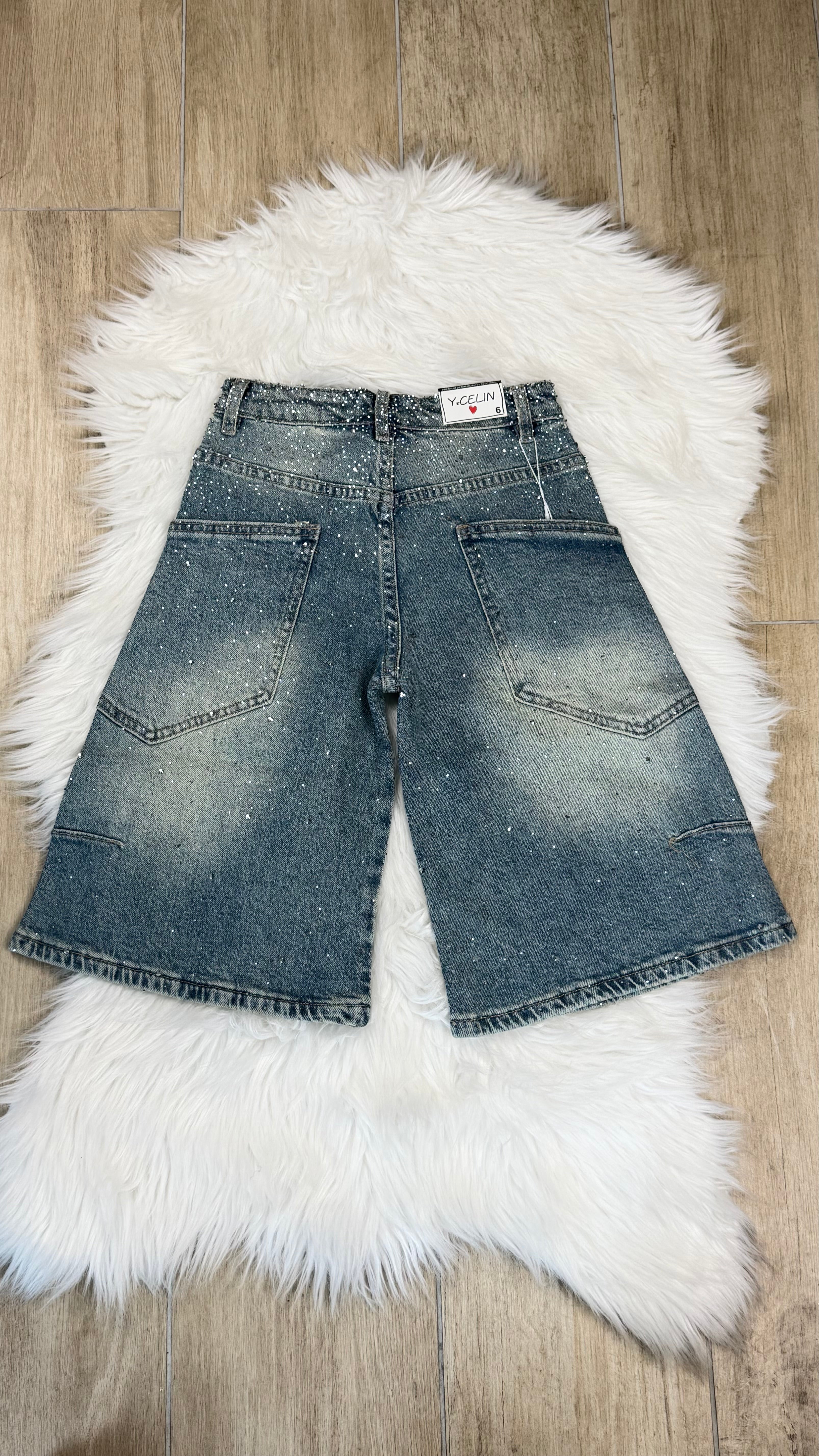 Jeans bambina Bermuda cristal