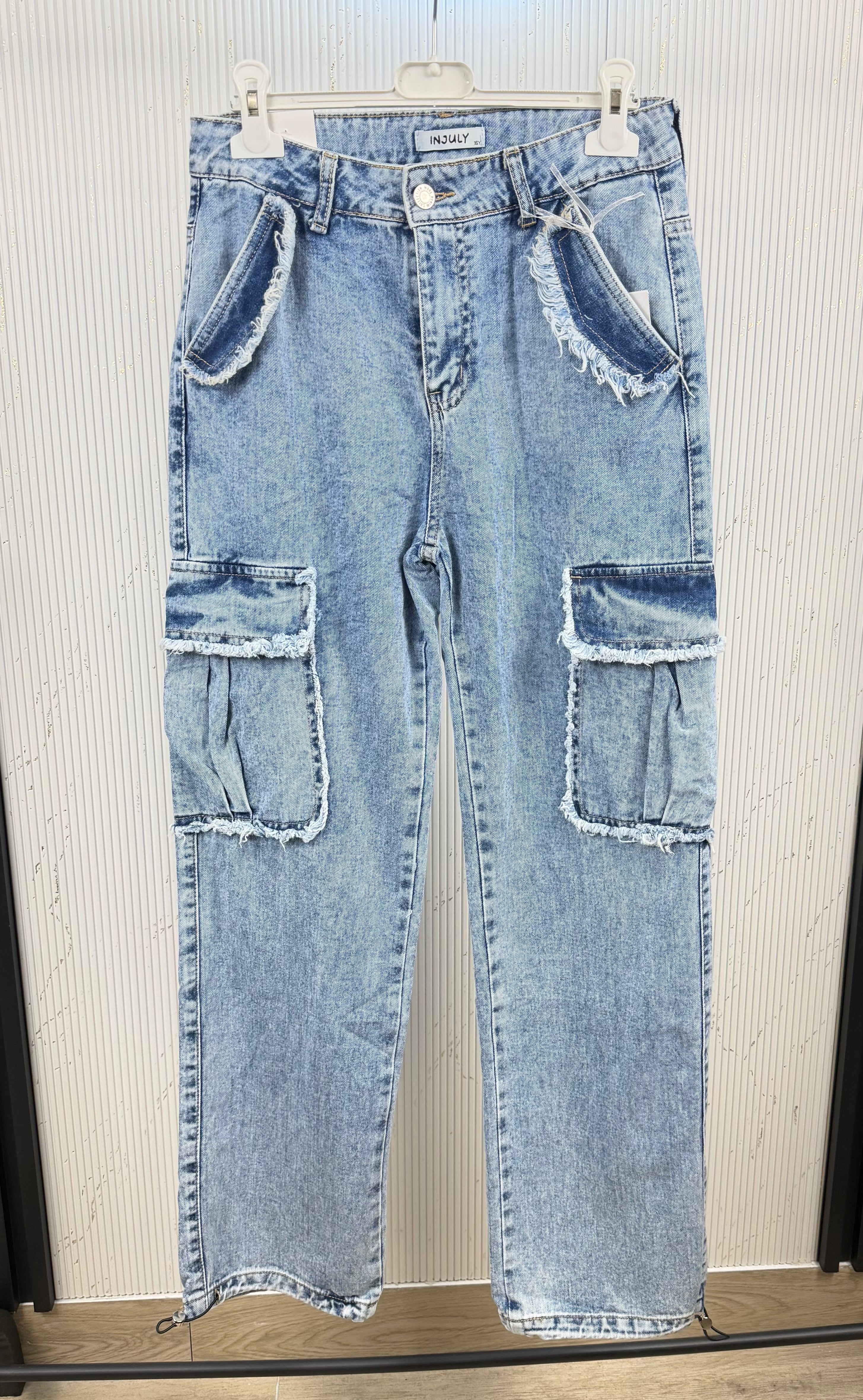 Jeans bambina cargo
