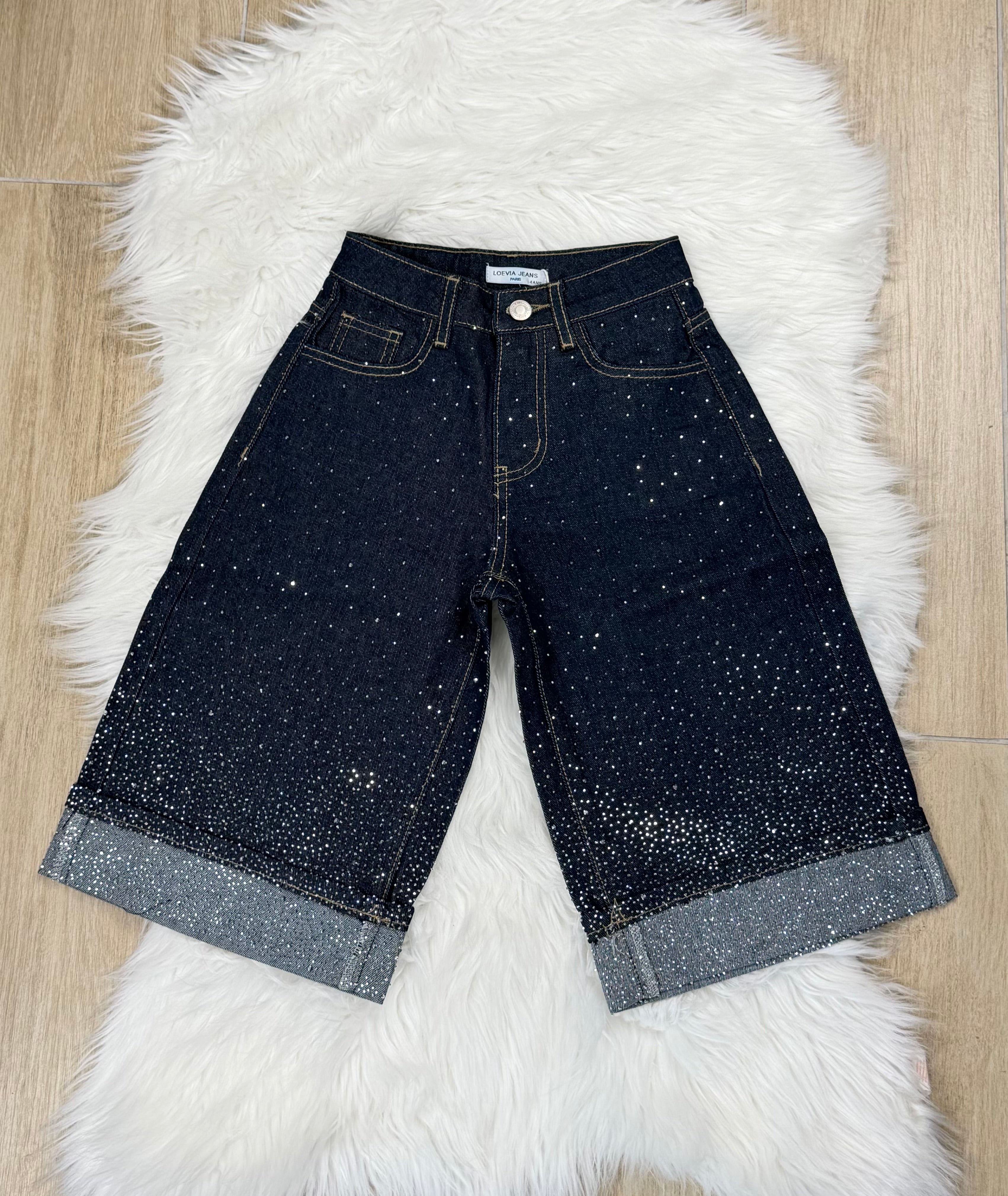 Jeans bambina Bermuda diamond