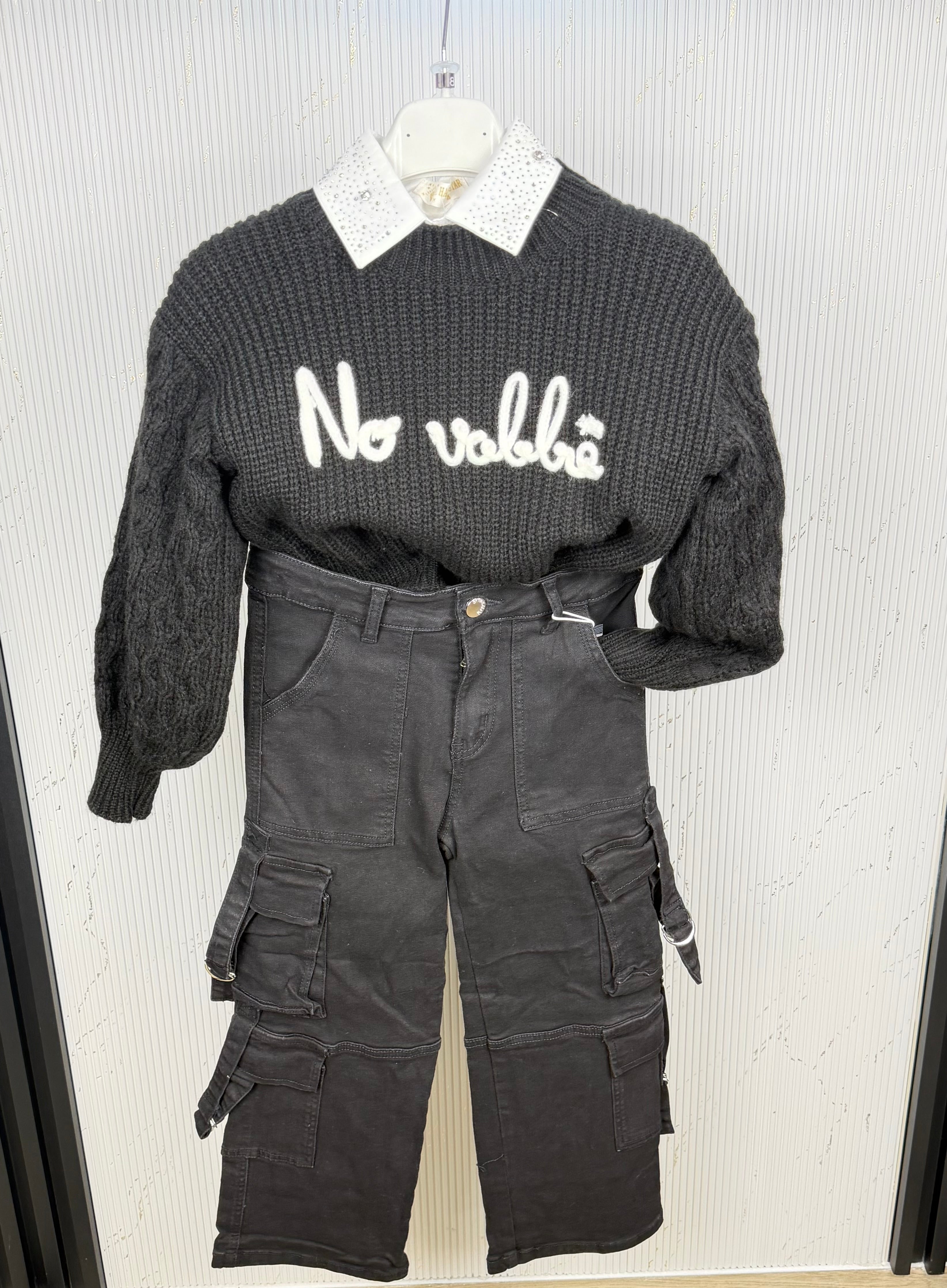 Jeans bambina cargo