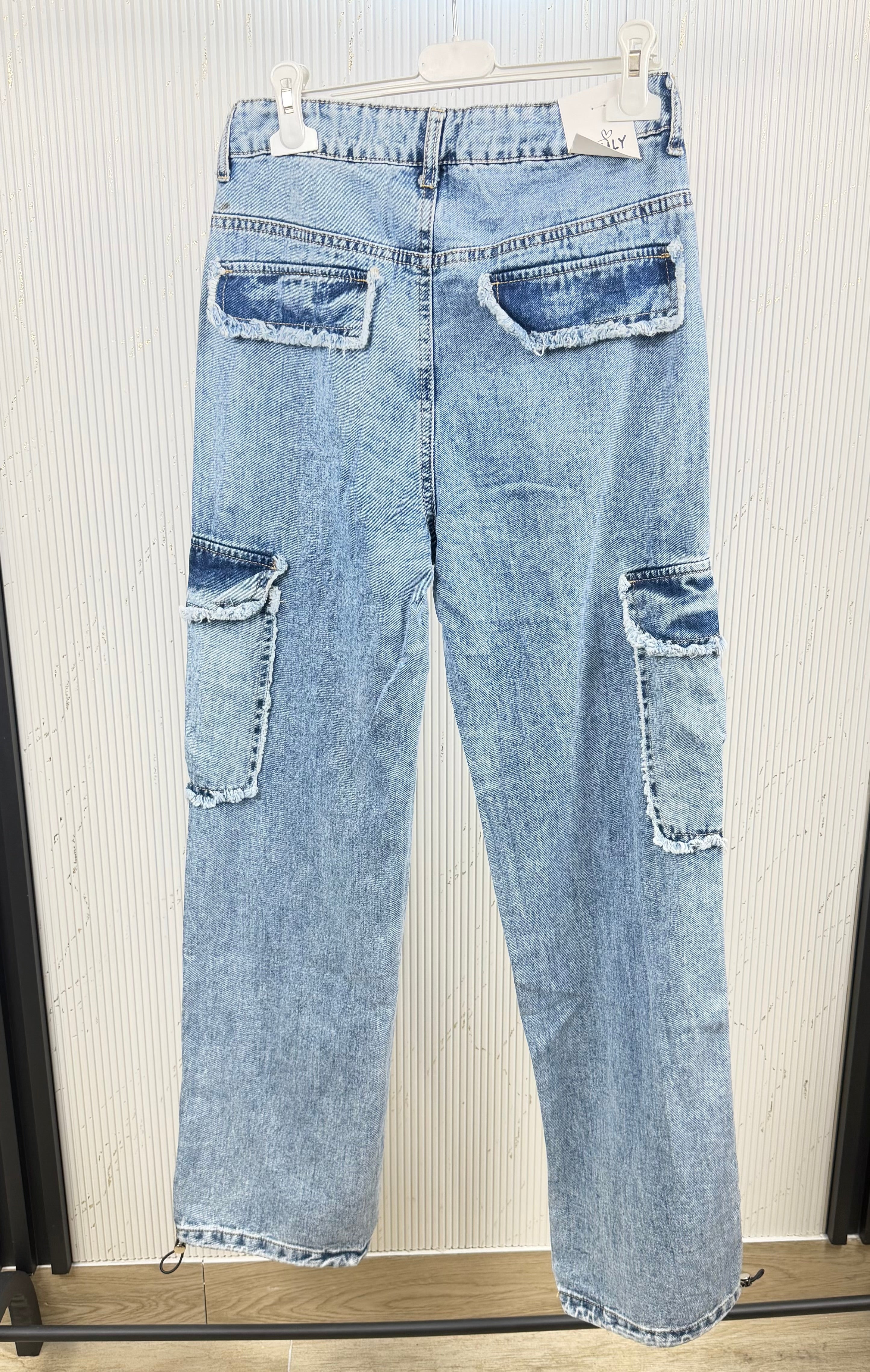 Jeans bambina cargo