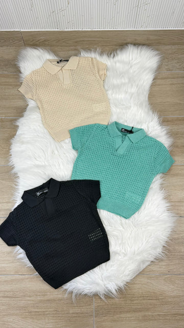 Maglia neonato polo filo