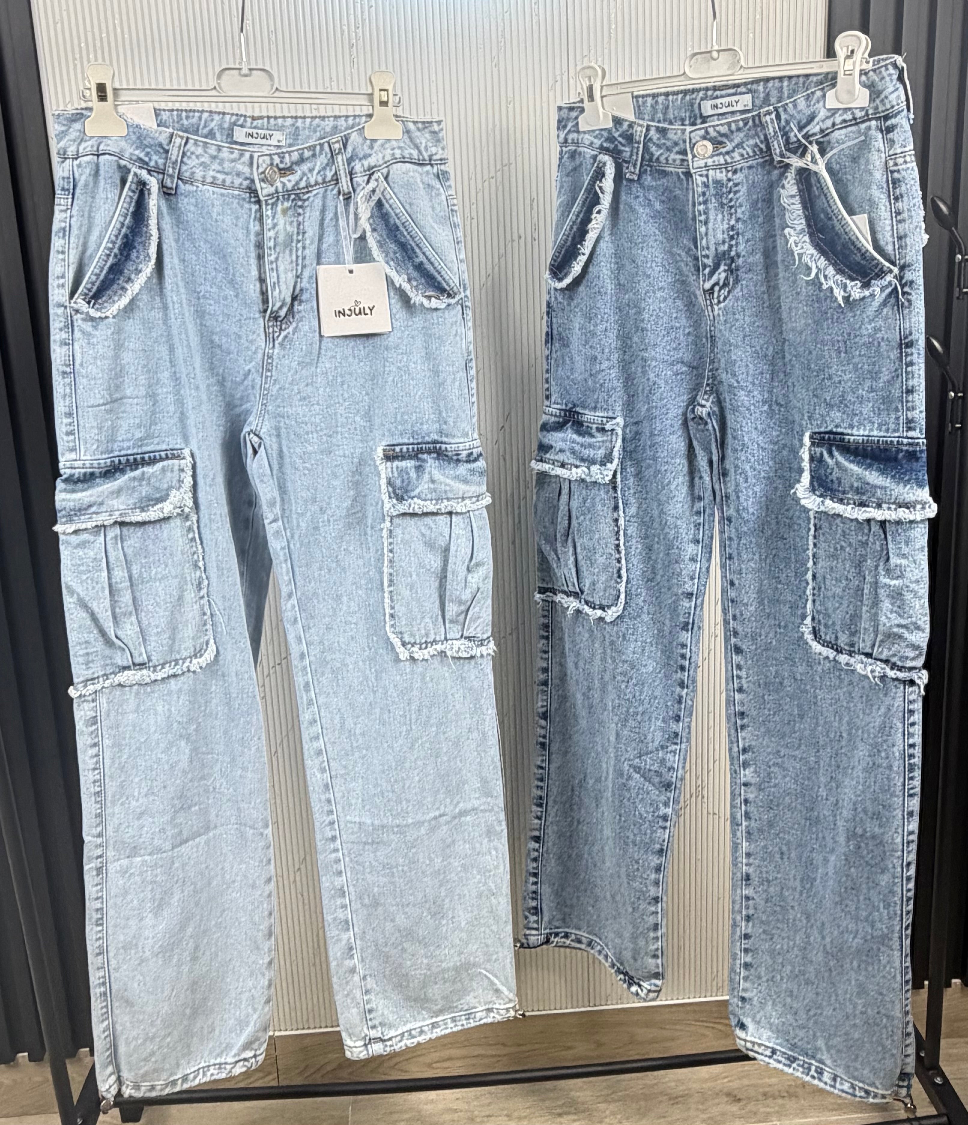 Jeans bambina cargo