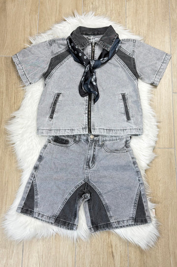 Completo bambino DENIM corto