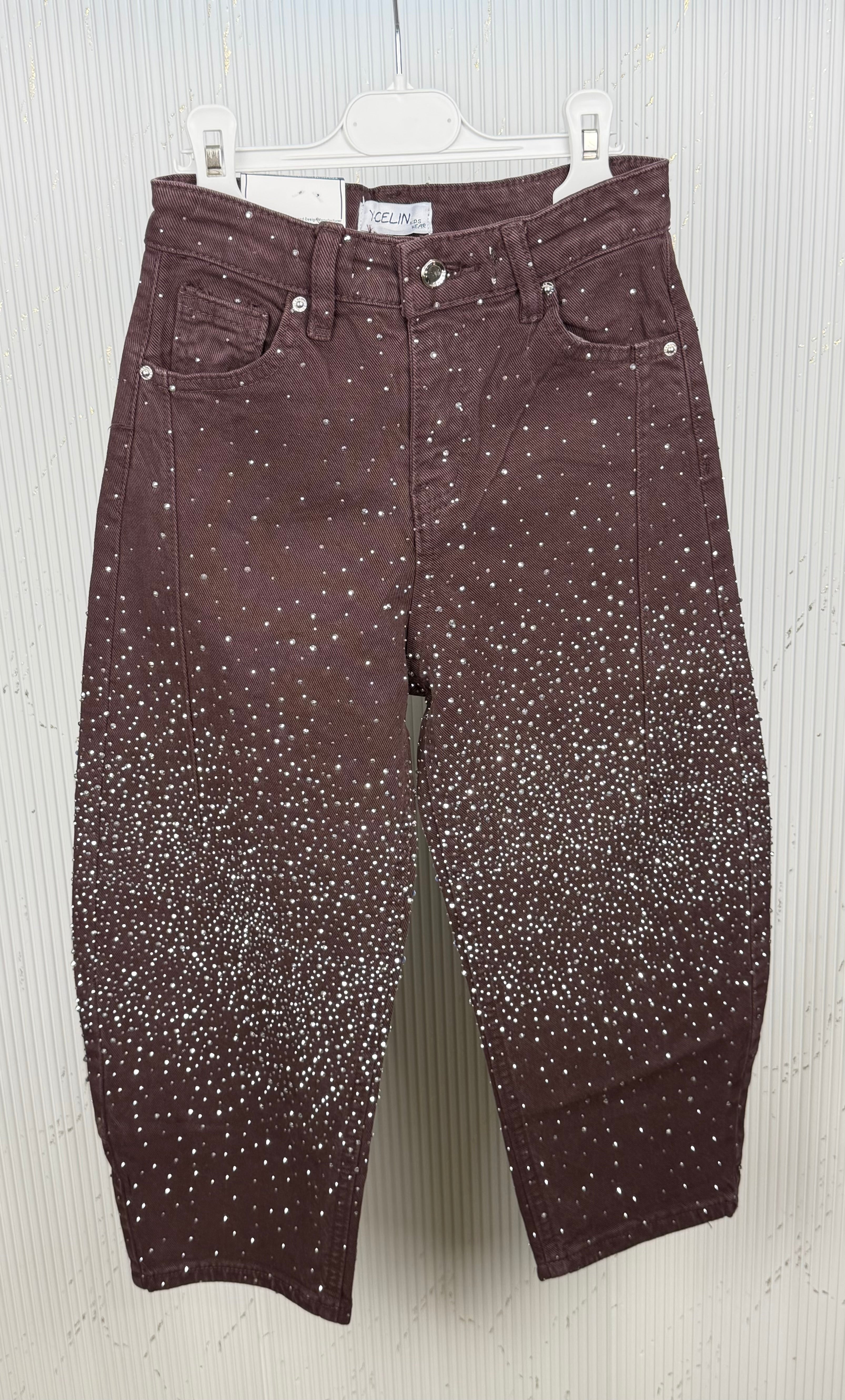Jeans bambina marron lux