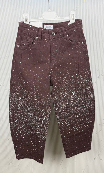 Jeans bambina marron lux