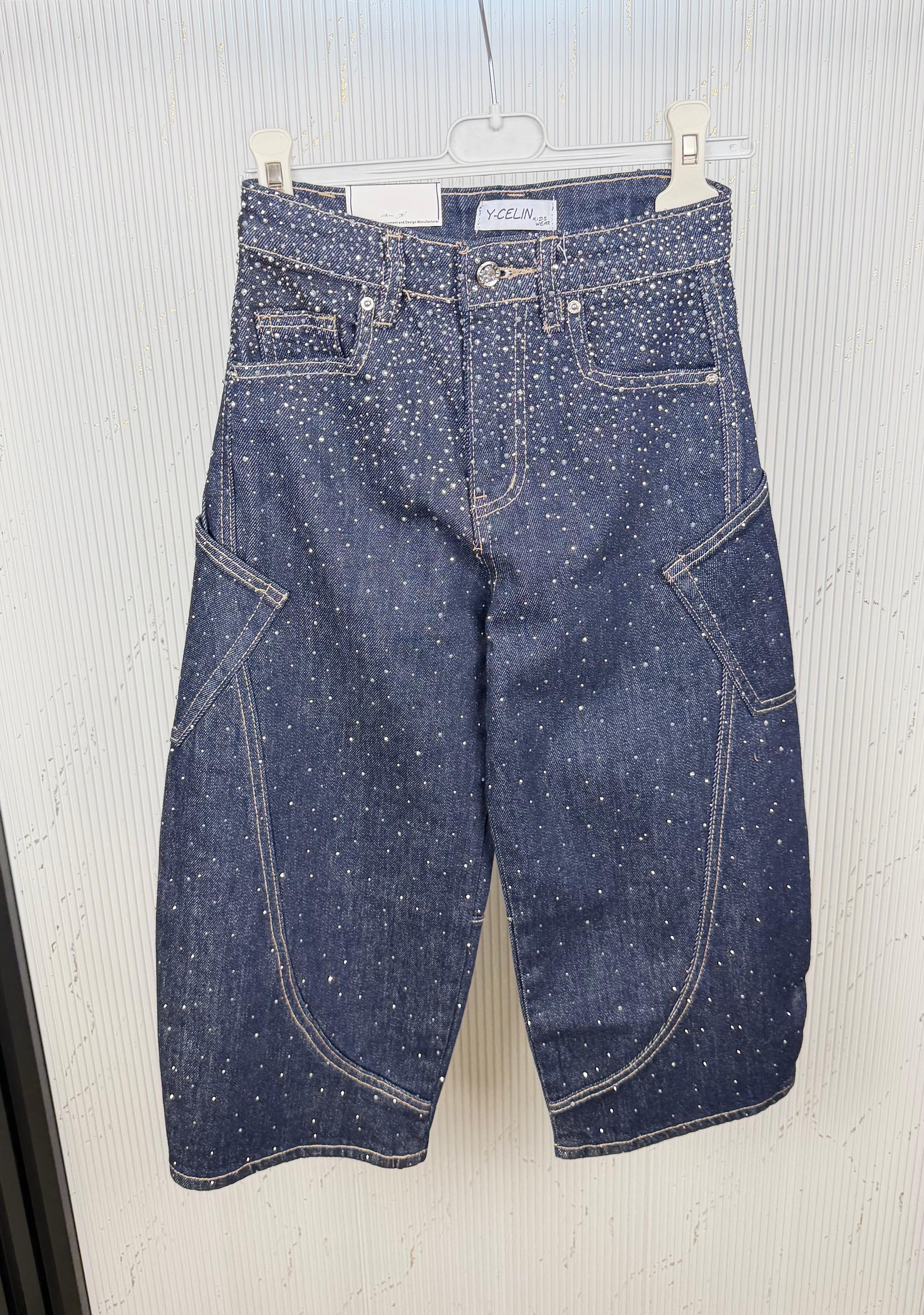 Jeans bambina cargo diamond