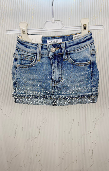 Gonna neonata jeans diamond