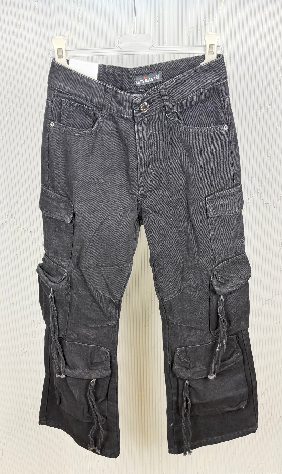 Jeans bambina cargo tasconi