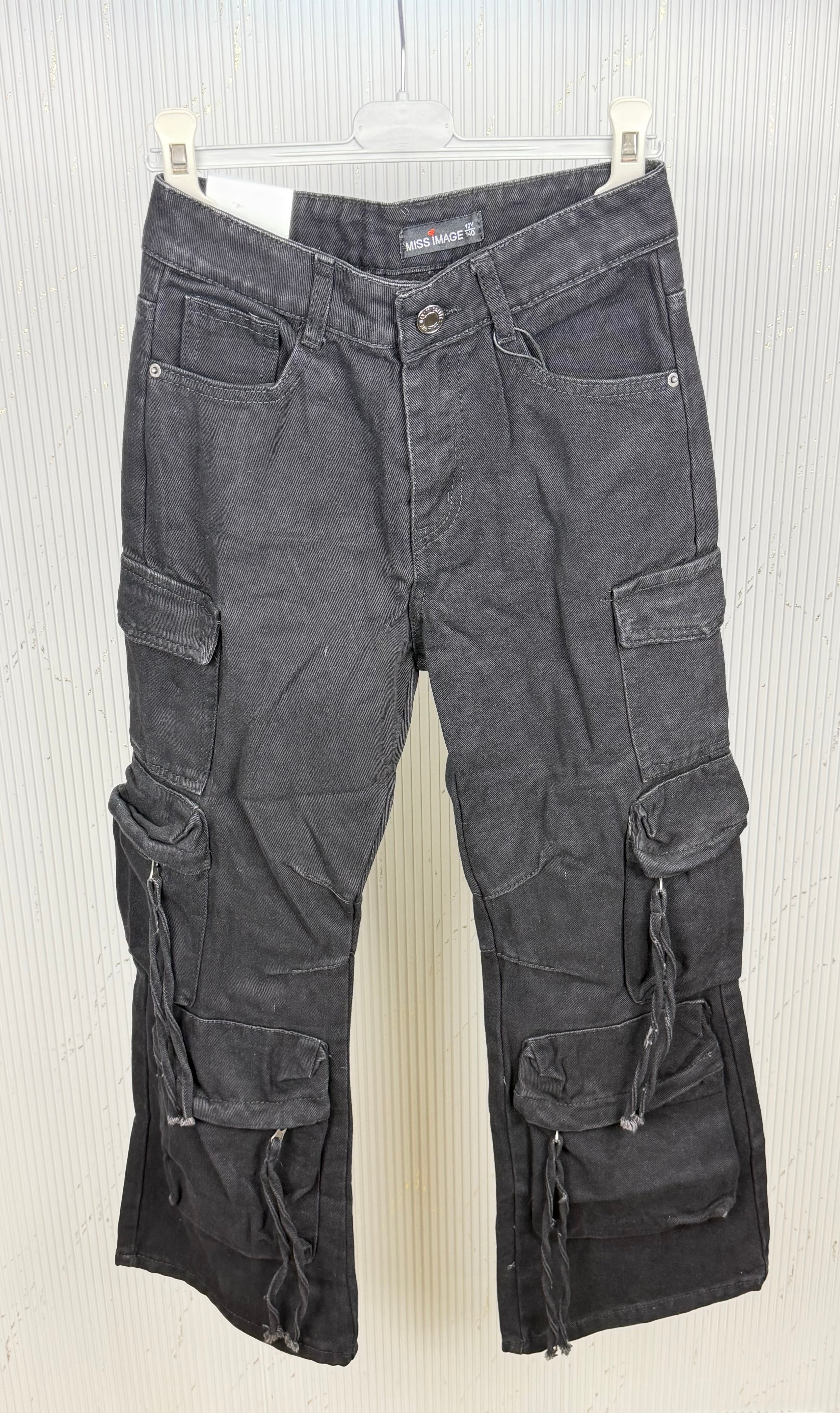 Jeans bambina cargo tasconi