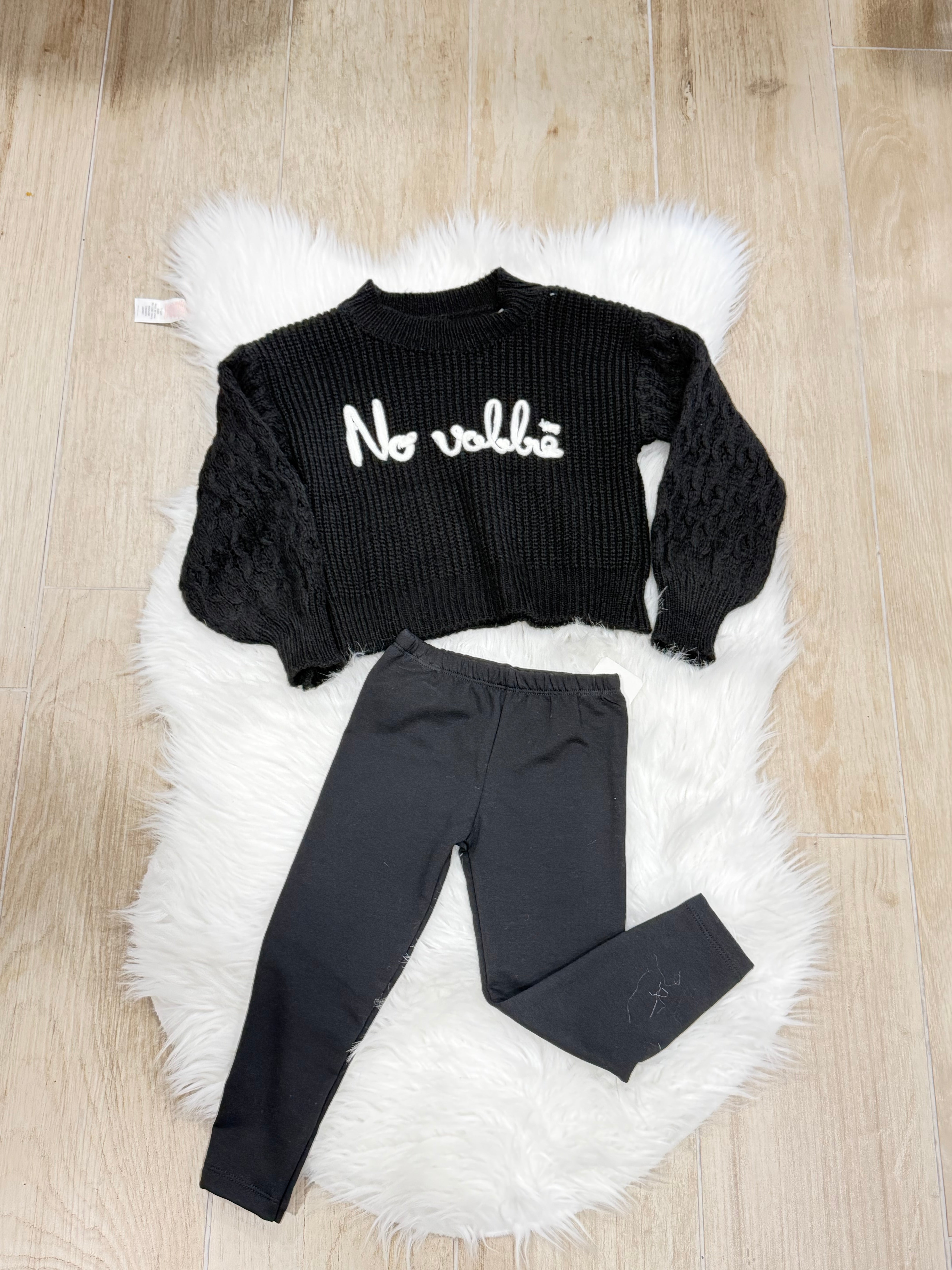 Leggins bambina in cotone felpato