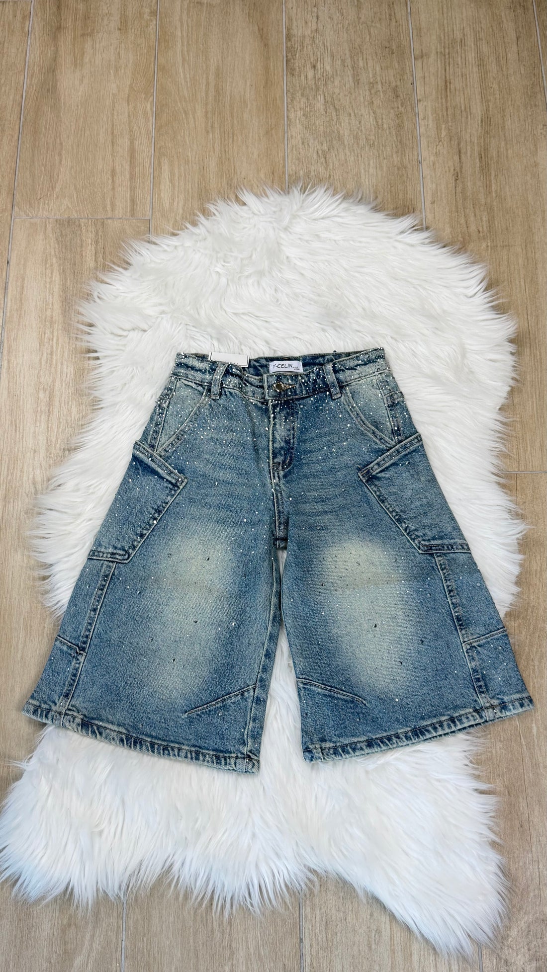 Jeans bambina Bermuda cristal