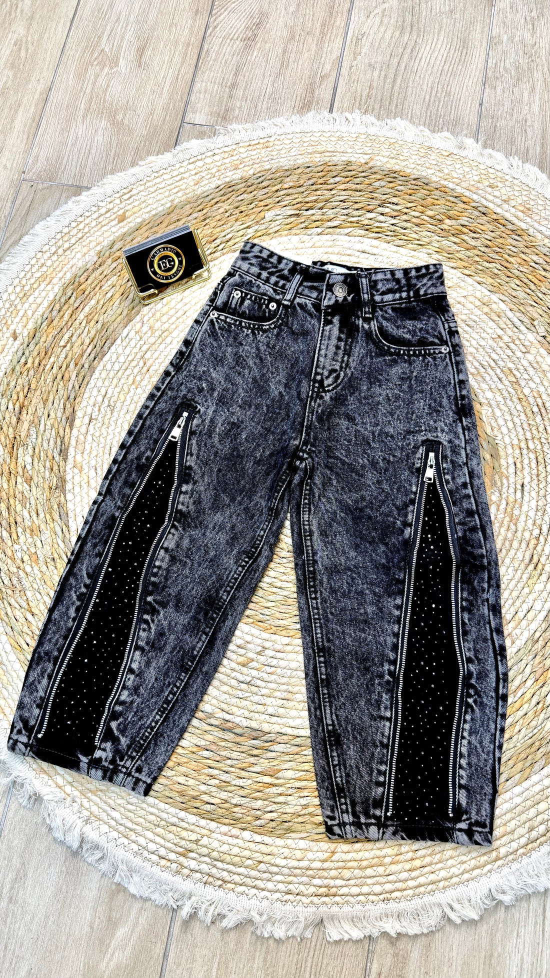 JEANS BAMBINO ZIP DIAMOND