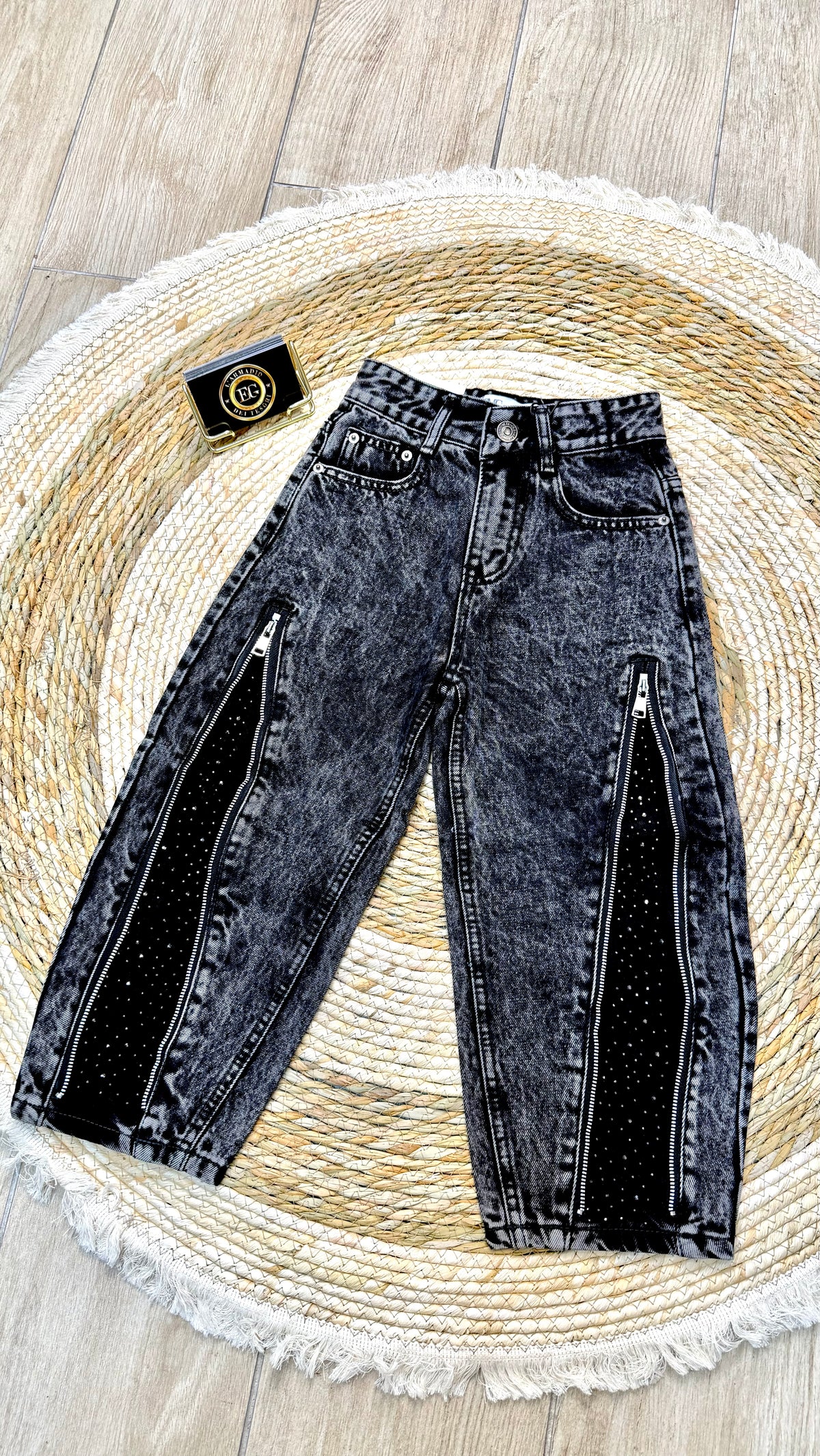 JEANS BAMBINO ZIP DIAMOND