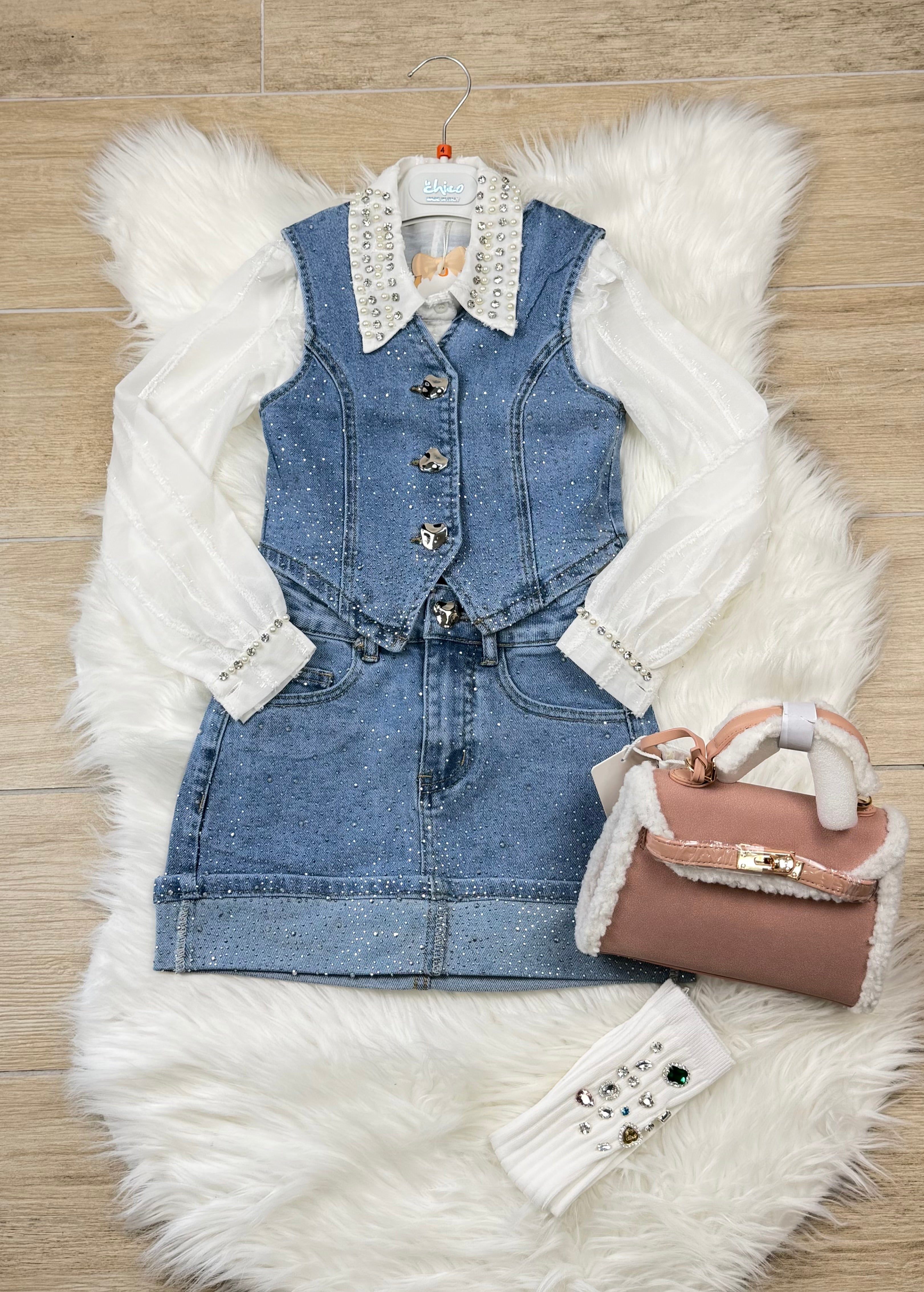 Completo bambina diamond jeans