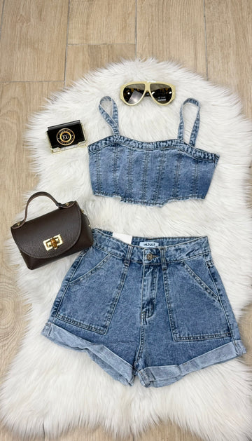 COMPLETO BAMBINA TOP JEANS