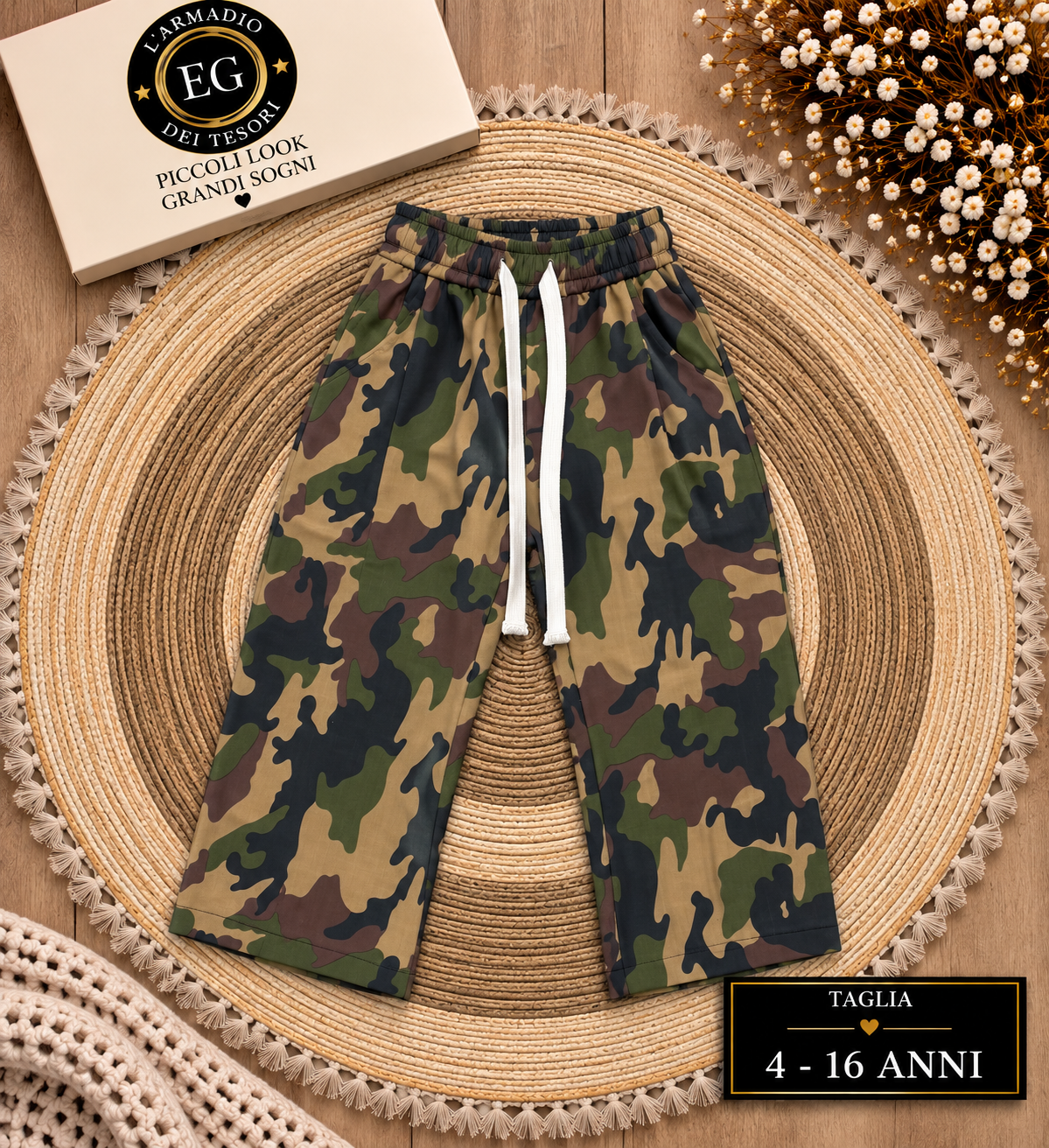 PANTALONE BAMBINO MIMETICO