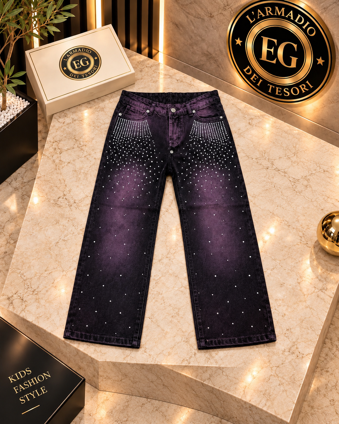 JEANS BAMBINO TOTAL STRASS
