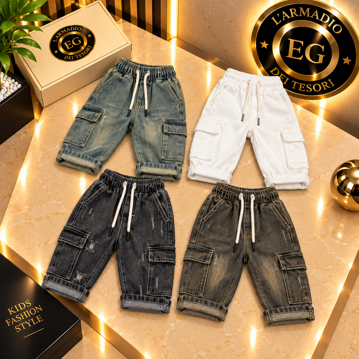 Jeans neonato Cargo tasc