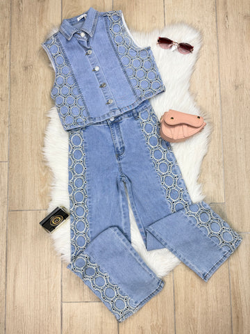 COMPLETO BAMBINA GIRO TRECCIA