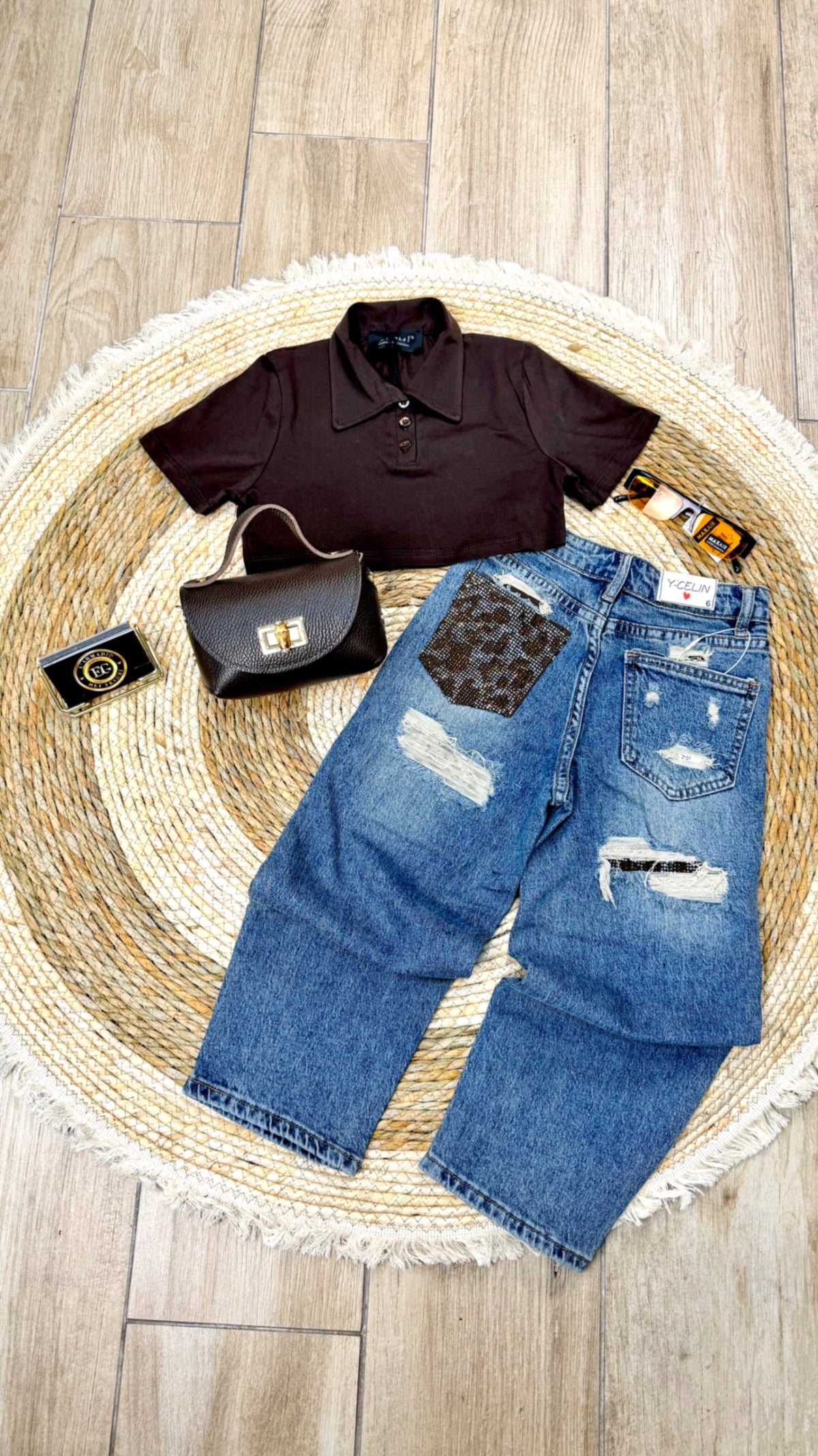 JEANS BAMBINA TASCA ANIMALIER